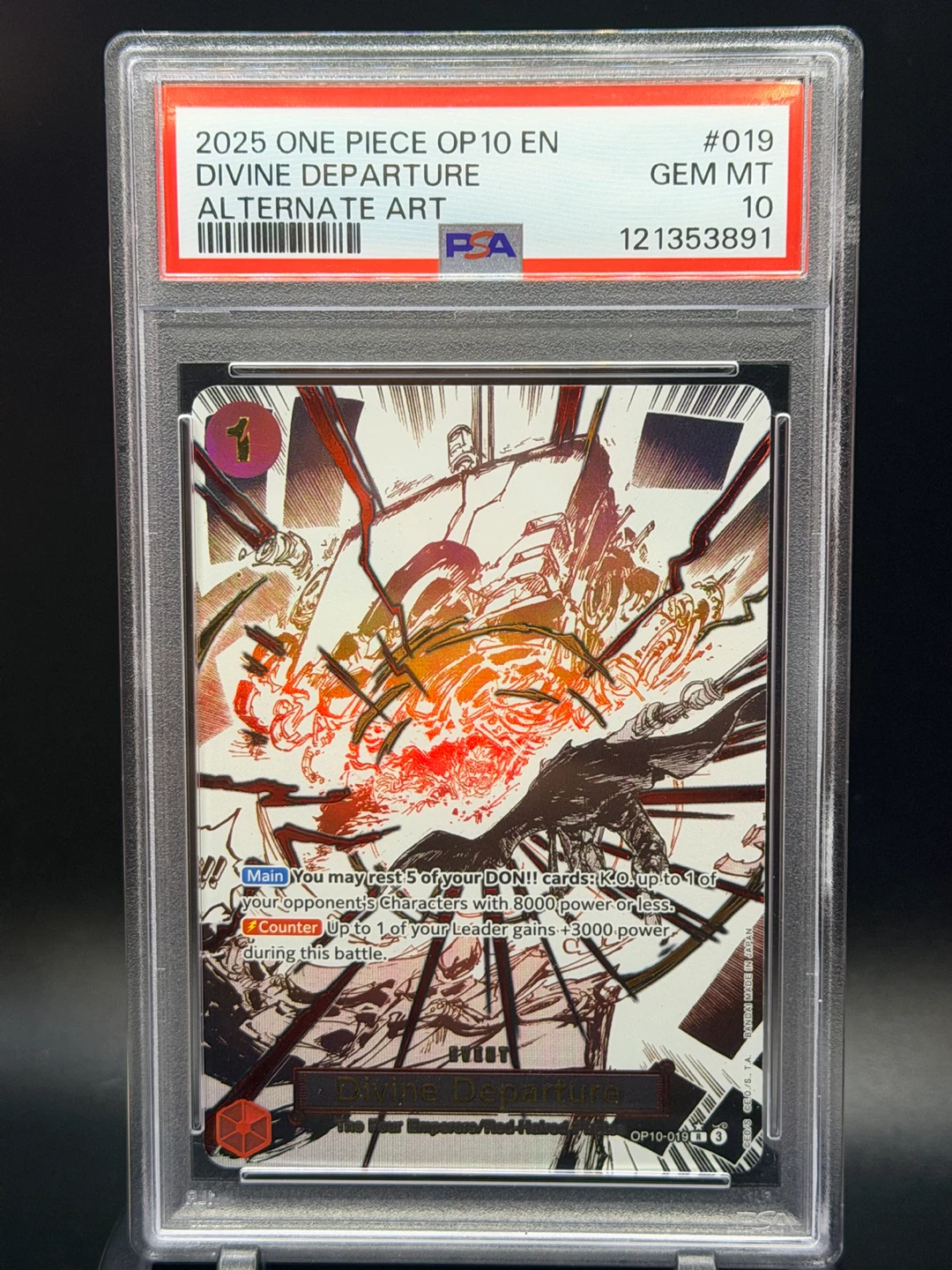 Psa10 One Piece OP10 Divine Departure Alternate Art