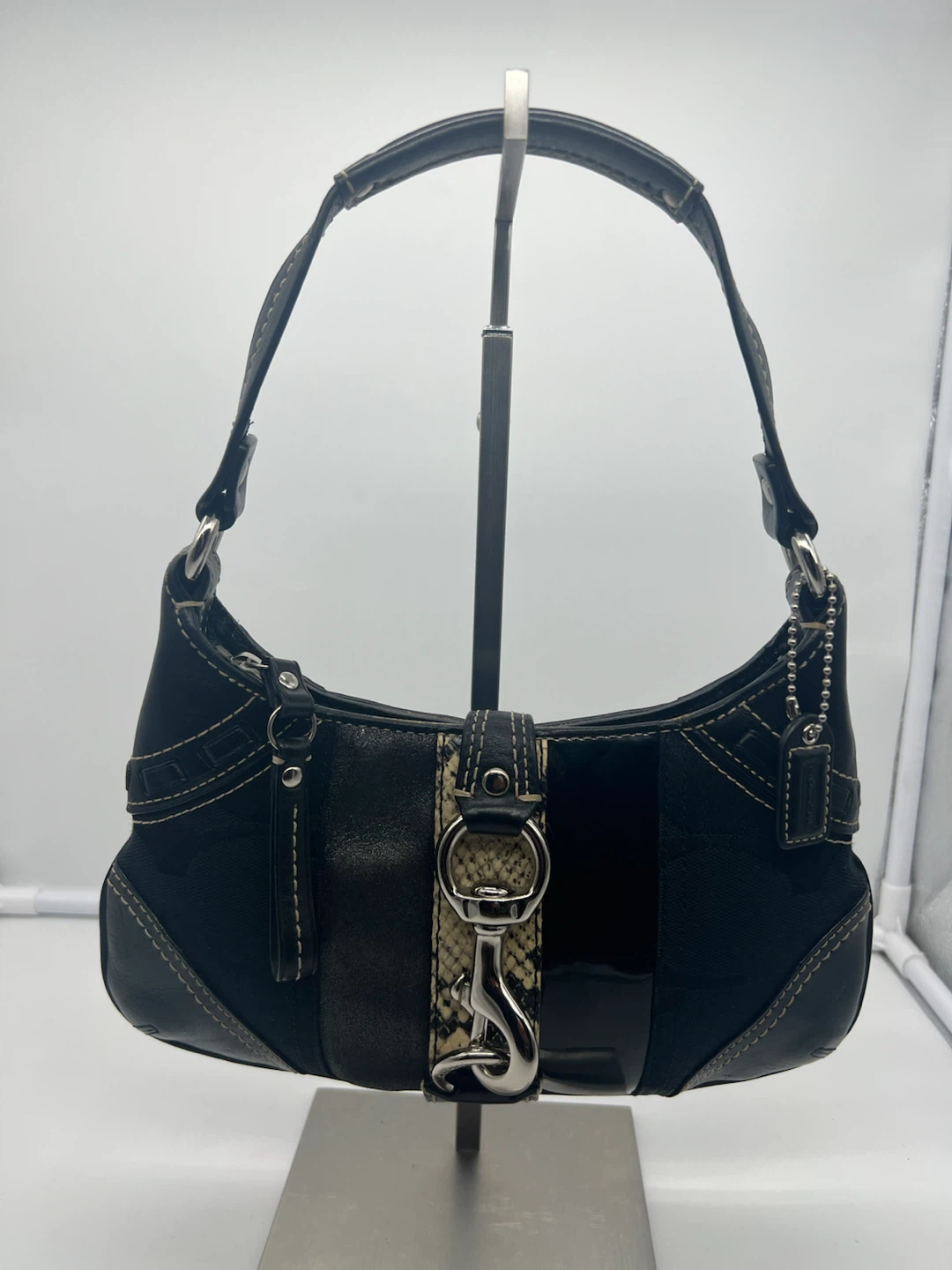 Coach Y2K Vintage Mini Hampton Jacquard Python Shoulder Bag