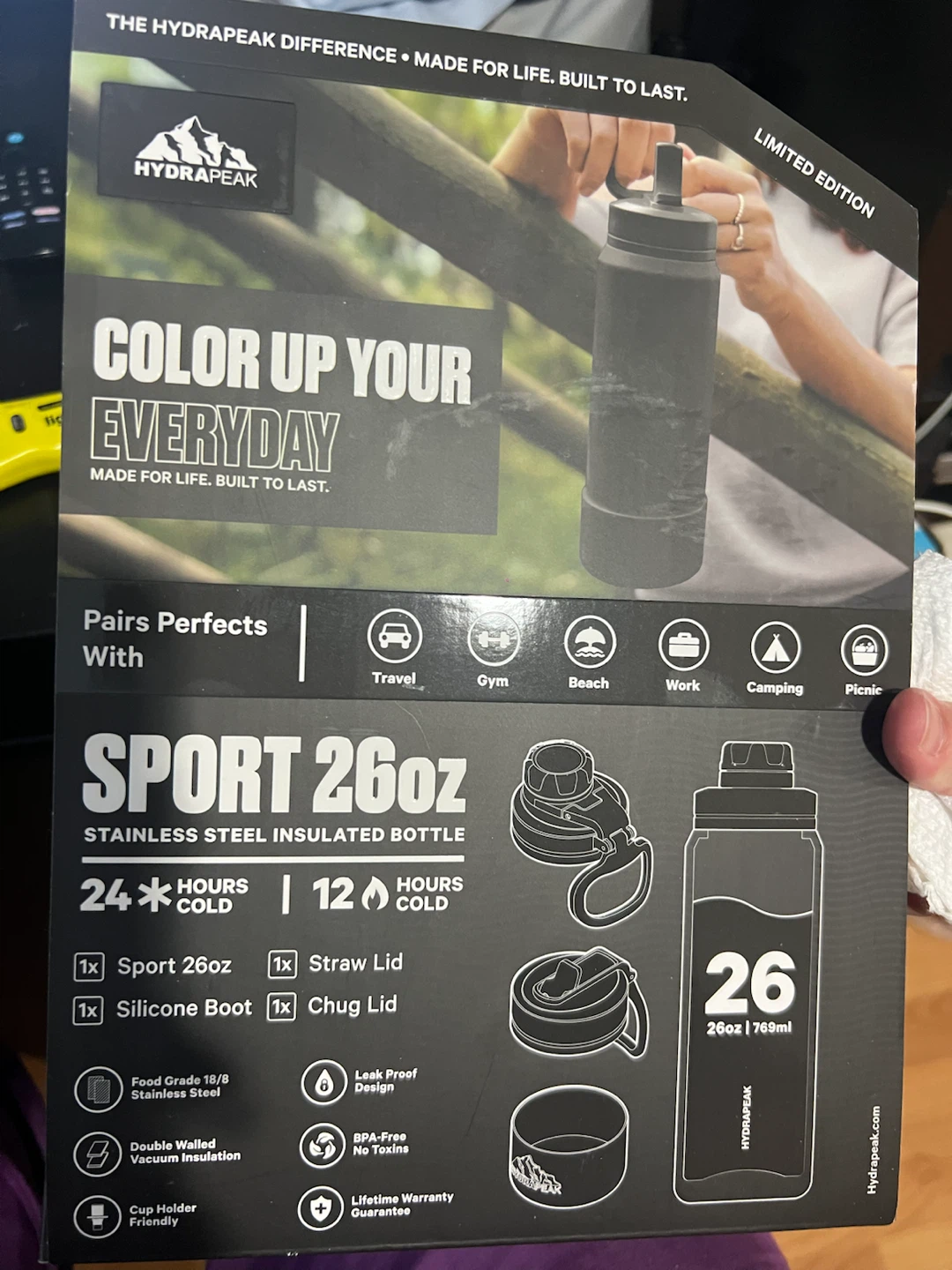 Hydrapeak Sport 26oz Insulated Bottle - Black - photo 3