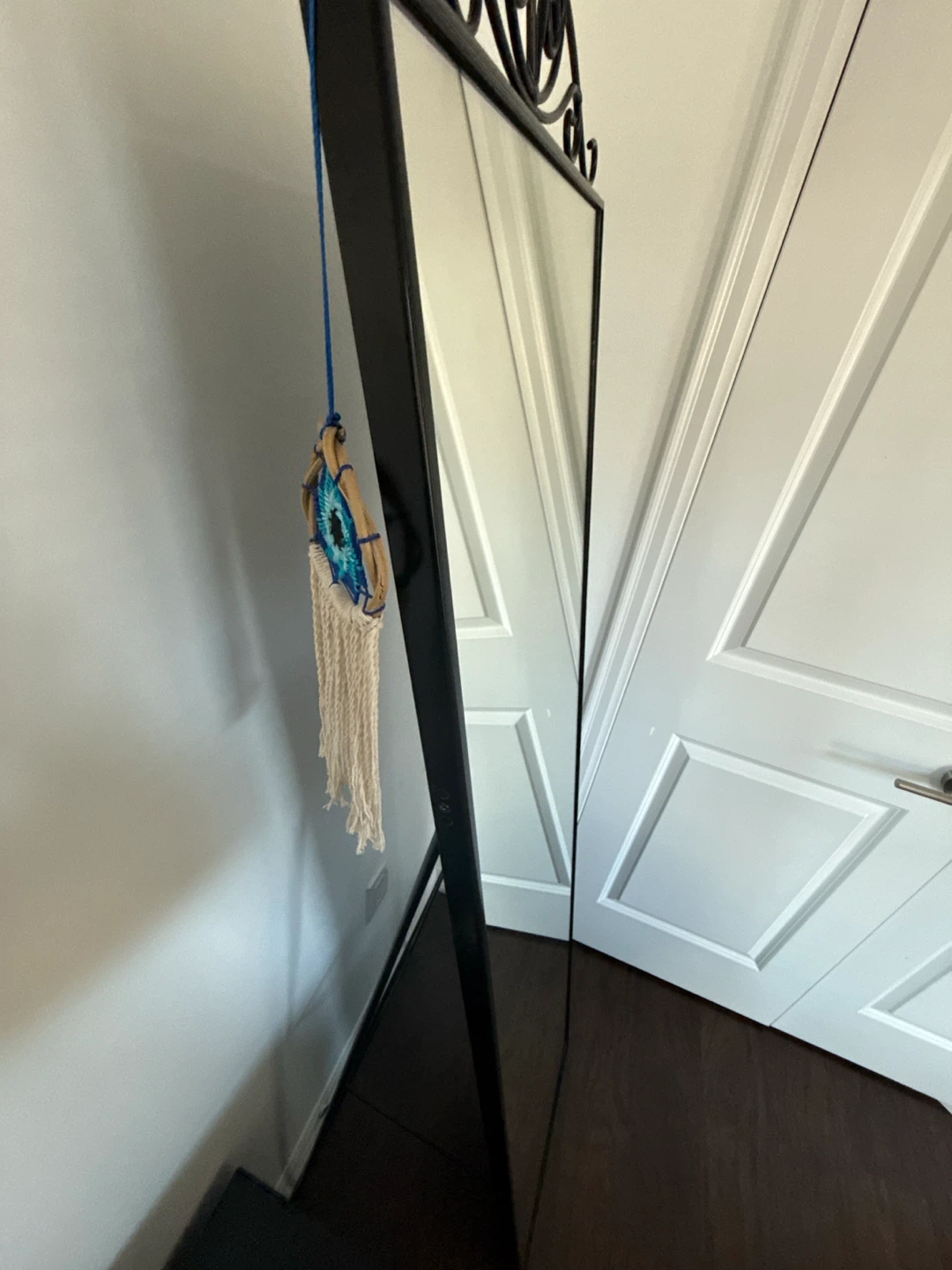 Standing Full Length Mirror with Ornate Top - photo 2