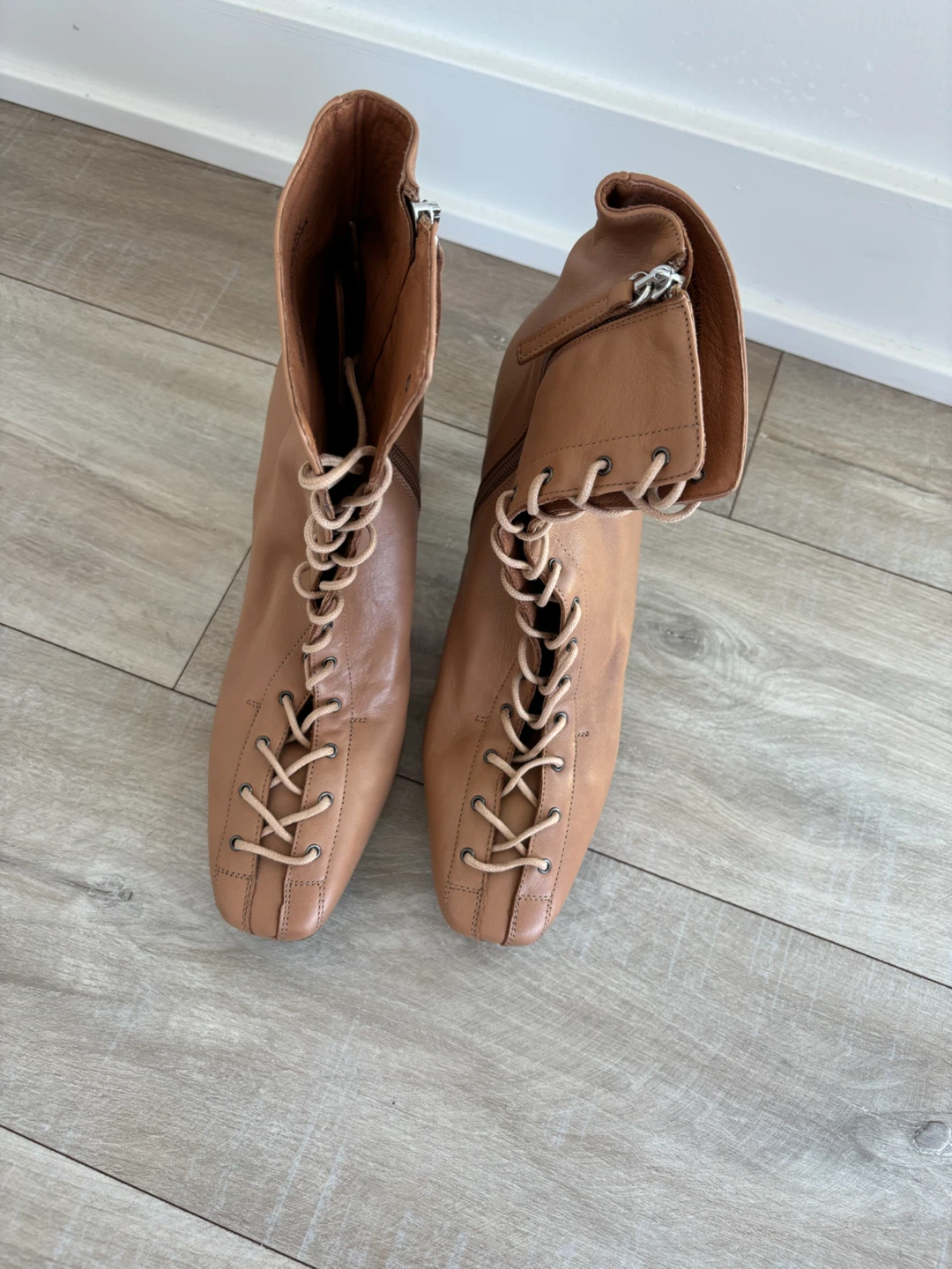 Ángel Alarcón Women's Brown Leather Lace-Up Ankle Boots Size 40