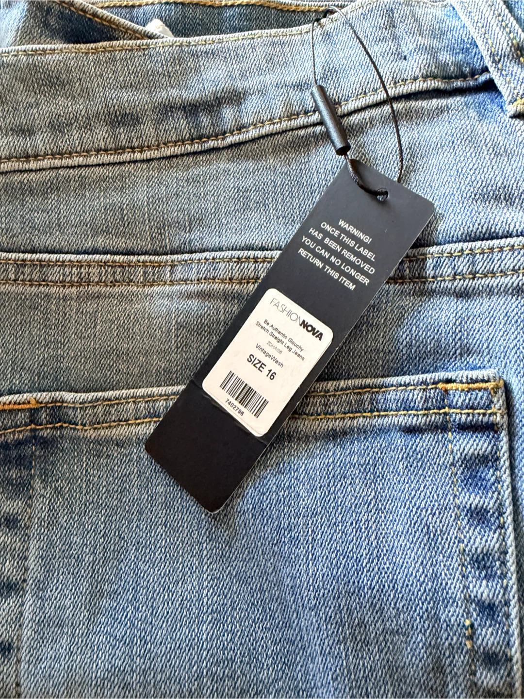 Fashion Nova Vintage Wash Straight Leg Jeans Size 16 - photo 3
