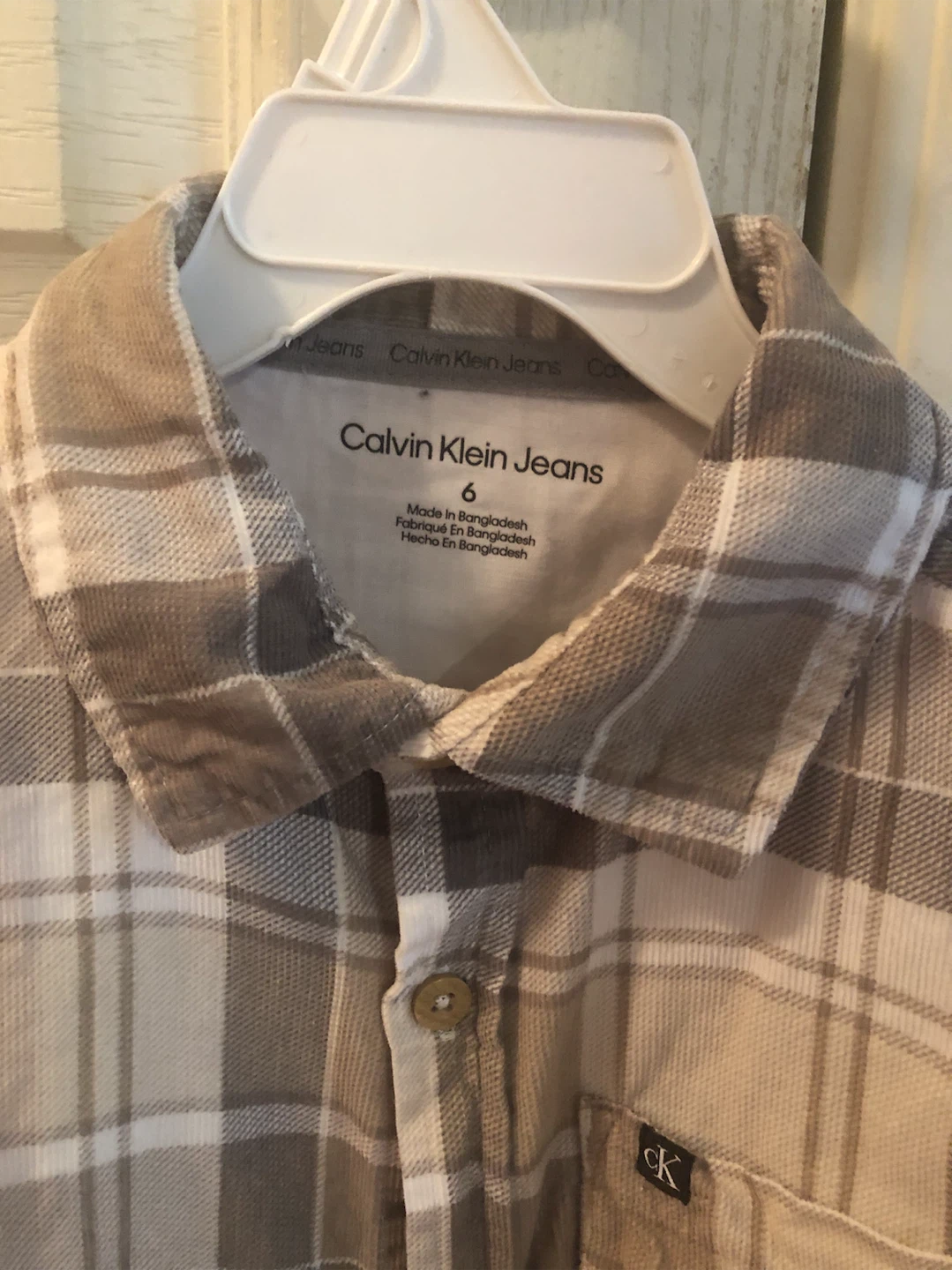 Calvin Klein Jeans Plaid Shirt 6 yro