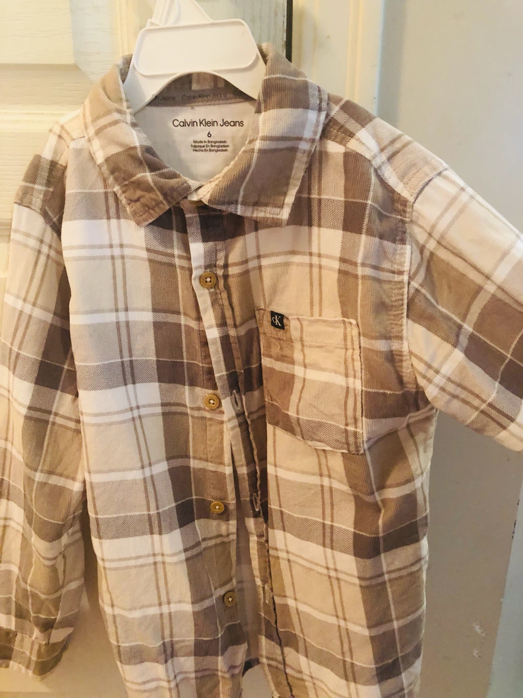 Calvin Klein Jeans Plaid Shirt 6 yro - photo 2