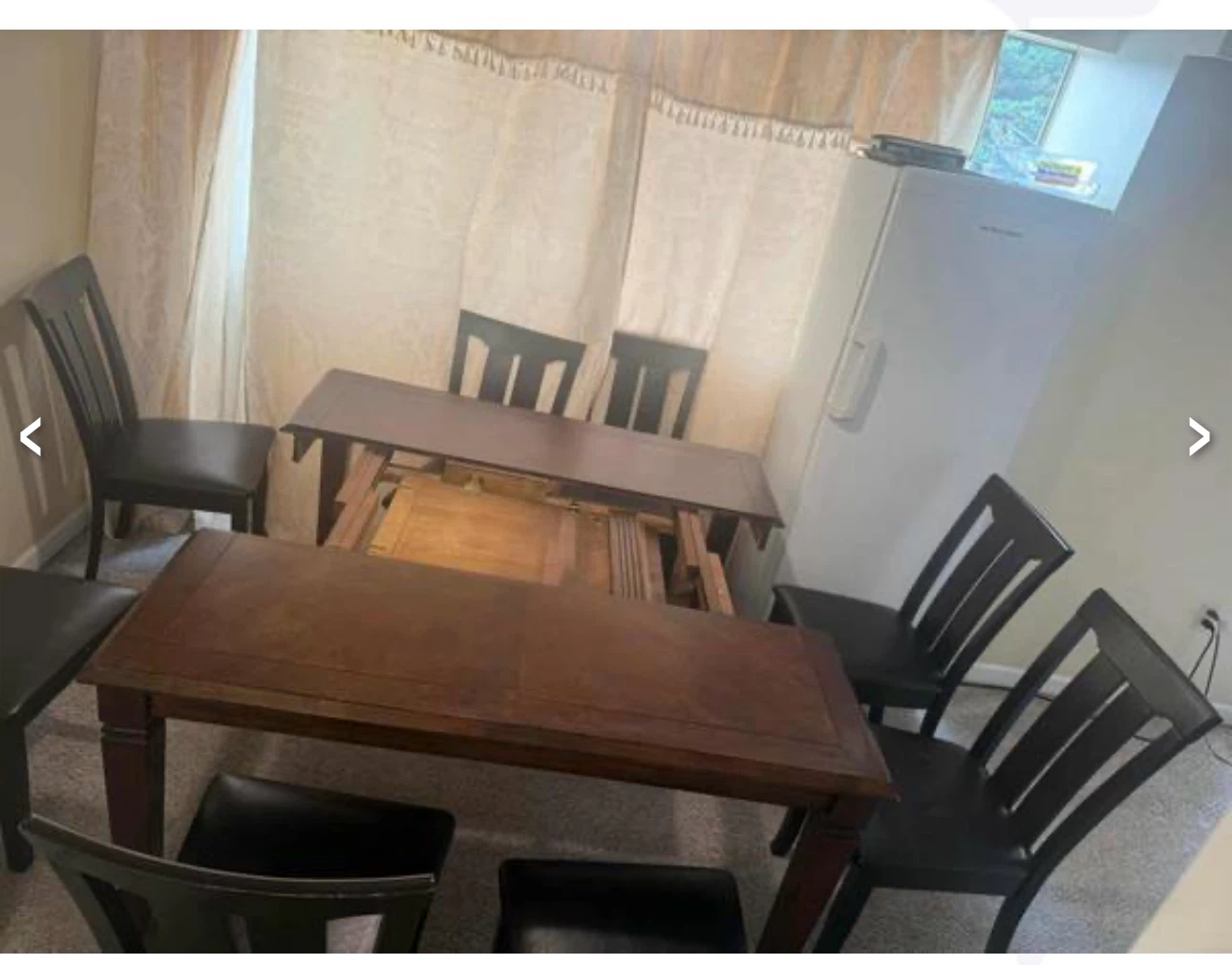 Dark Wood Dining Chair with Black Upholstered Seat - photo 4