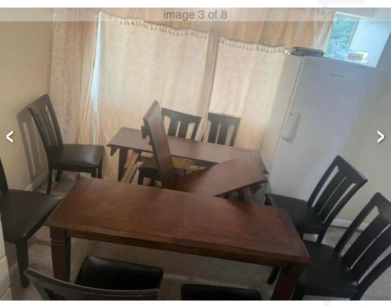 Dark Wood Dining Chair with Black Upholstered Seat - photo 5
