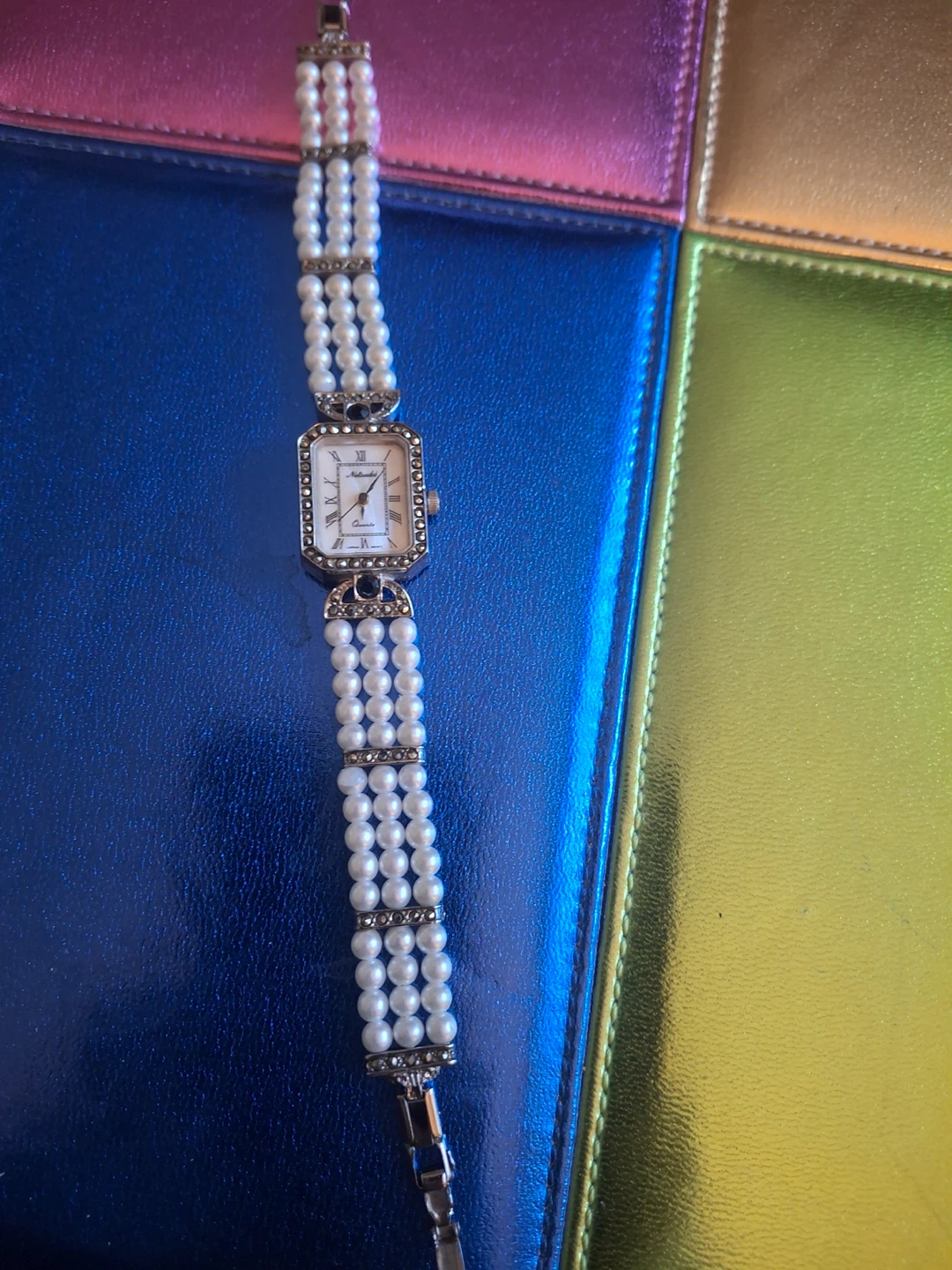 Vintage Netsuke pearl and marcasite watch - photo 2