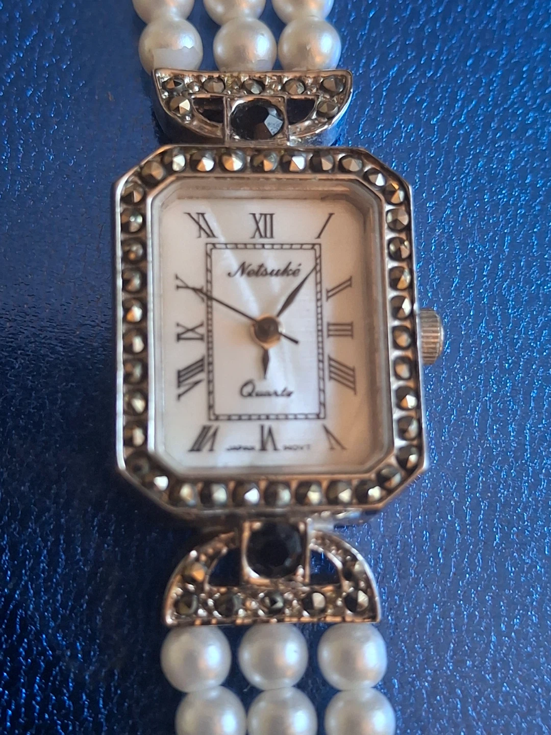 Vintage Netsuke pearl and marcasite watch - photo 3