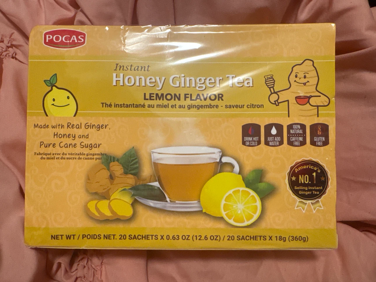 Pocas Instant Honey Ginger Tea Lemon Flavor - 20 Sachets