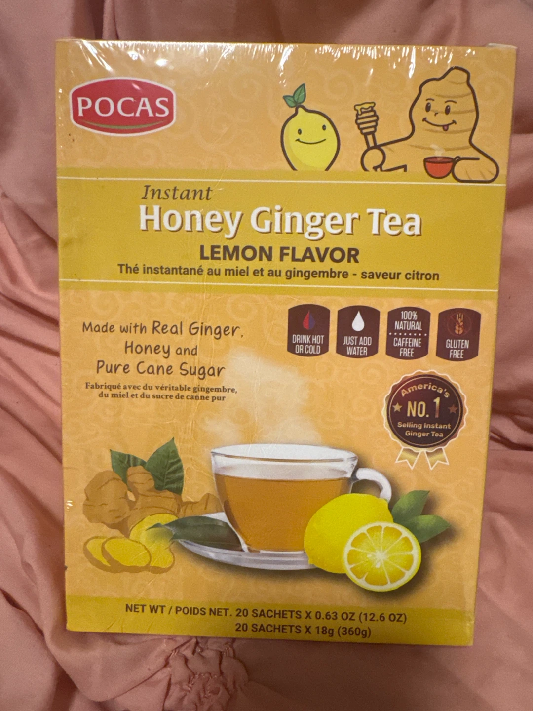 Pocas Instant Honey Ginger Tea Lemon Flavor - 20 Sachets - photo 2
