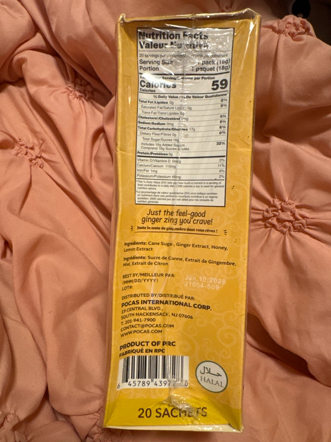 Pocas Instant Honey Ginger Tea Lemon Flavor - 20 Sachets - photo 3