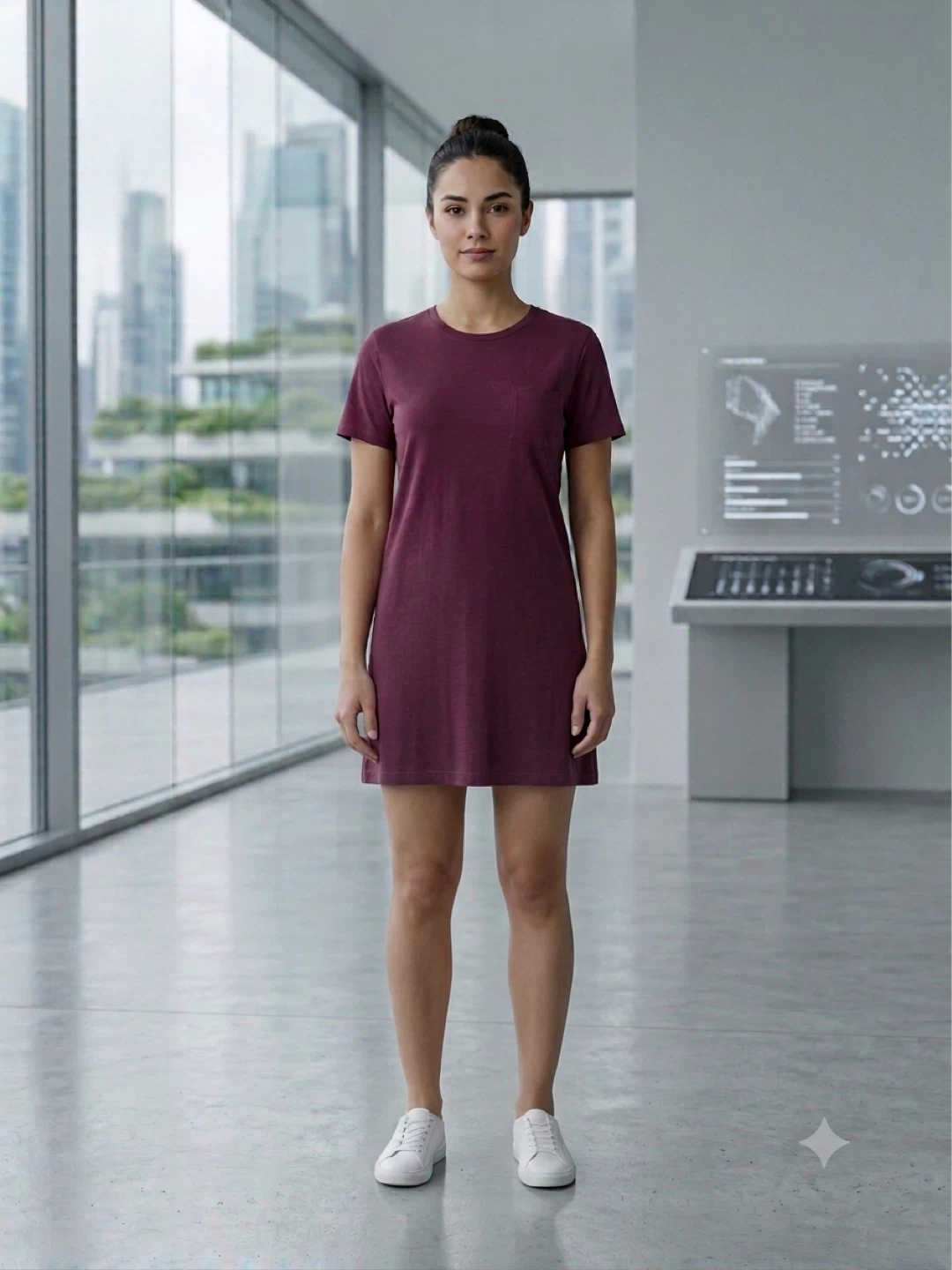 Abercrombie & Fitch Burgundy T-Shirt Dress - Small - photo 2