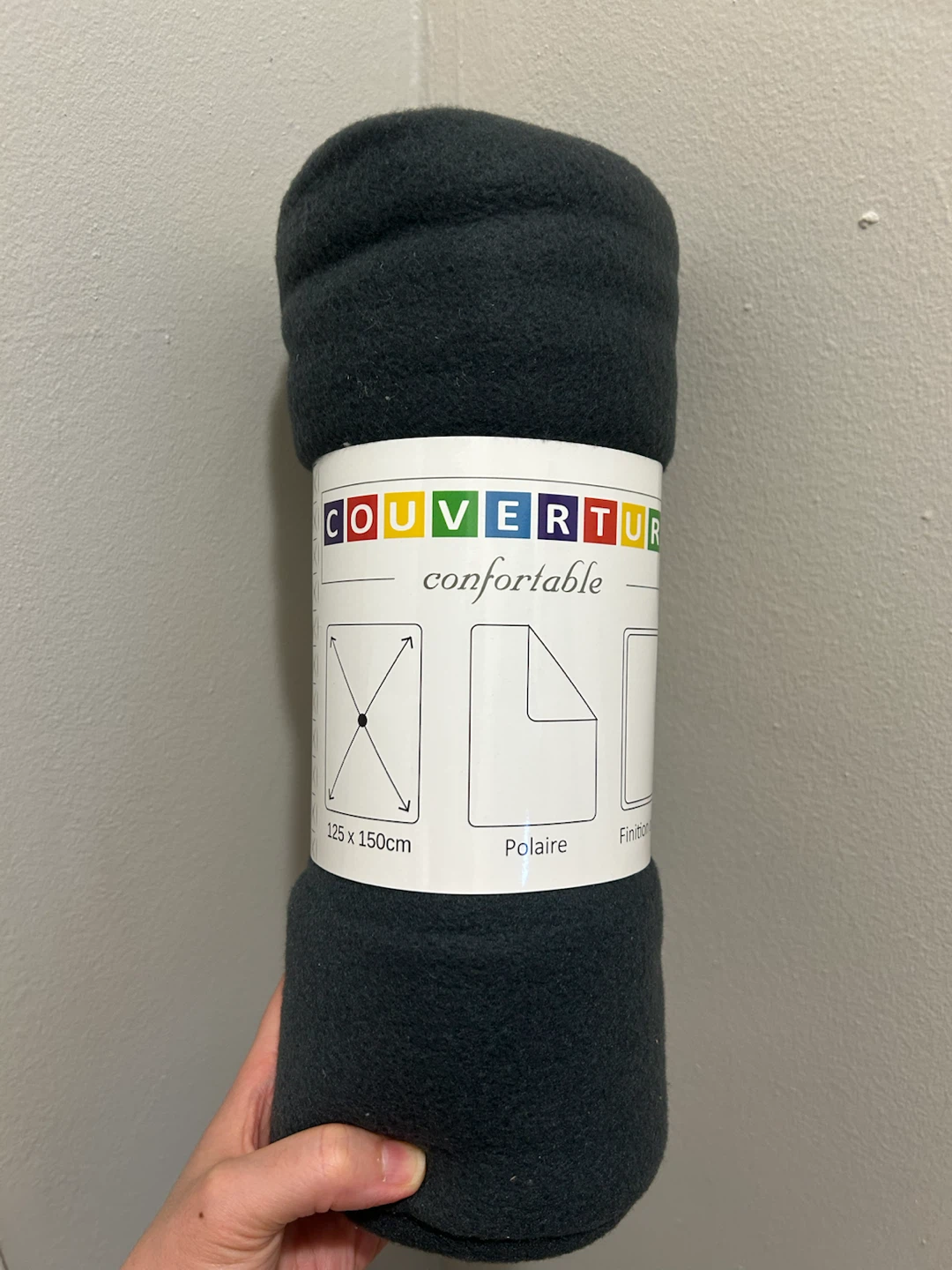 Cozy Fleece Blanket / Throw (125 x 150cm) - Dark Grey