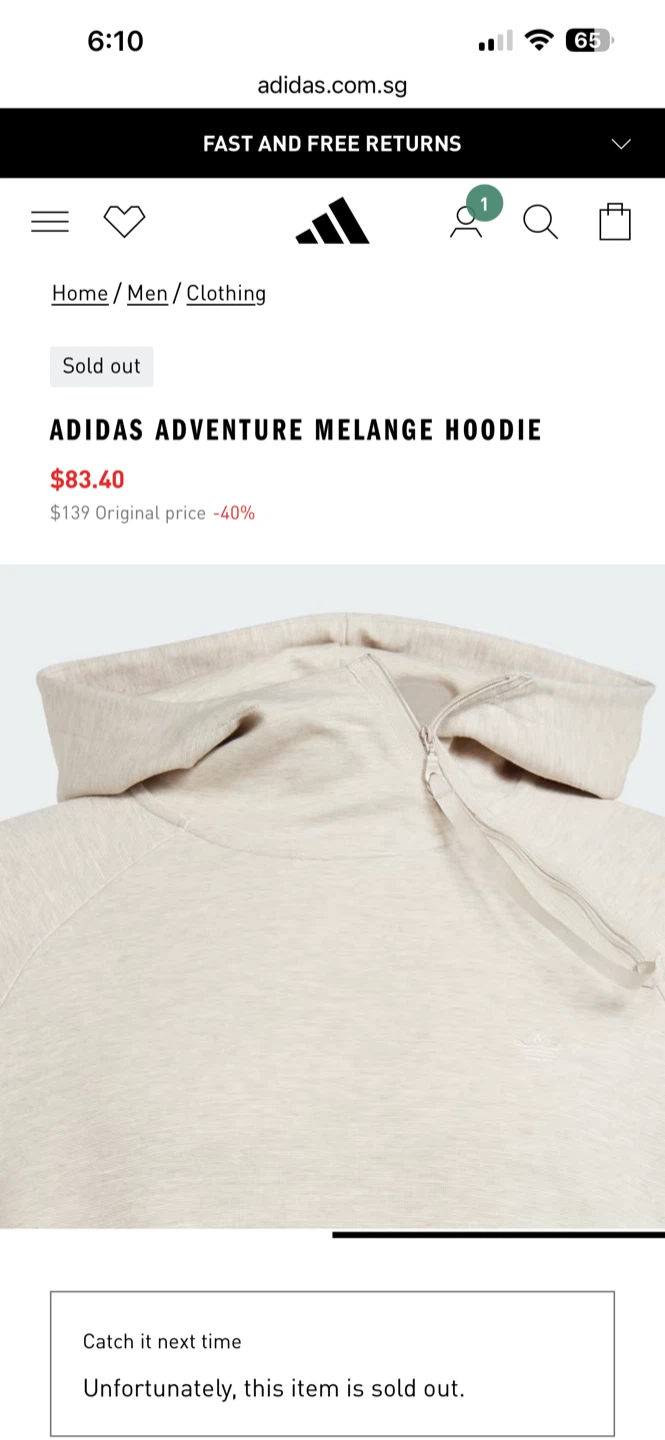 ( New) Adidas Adventure Melange Hoodie - Size M - photo 4