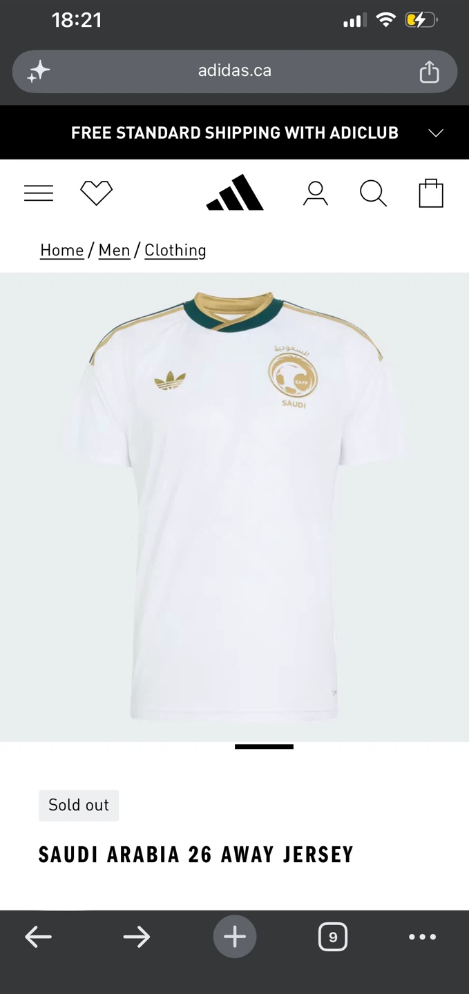 Adidas Saudi Arabia 26 Away Jersey XL