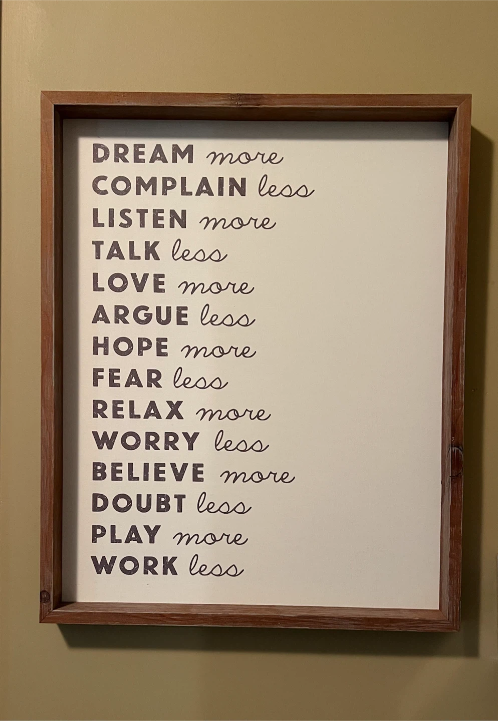 Rustic Wood Framed Inspirational Wall Art