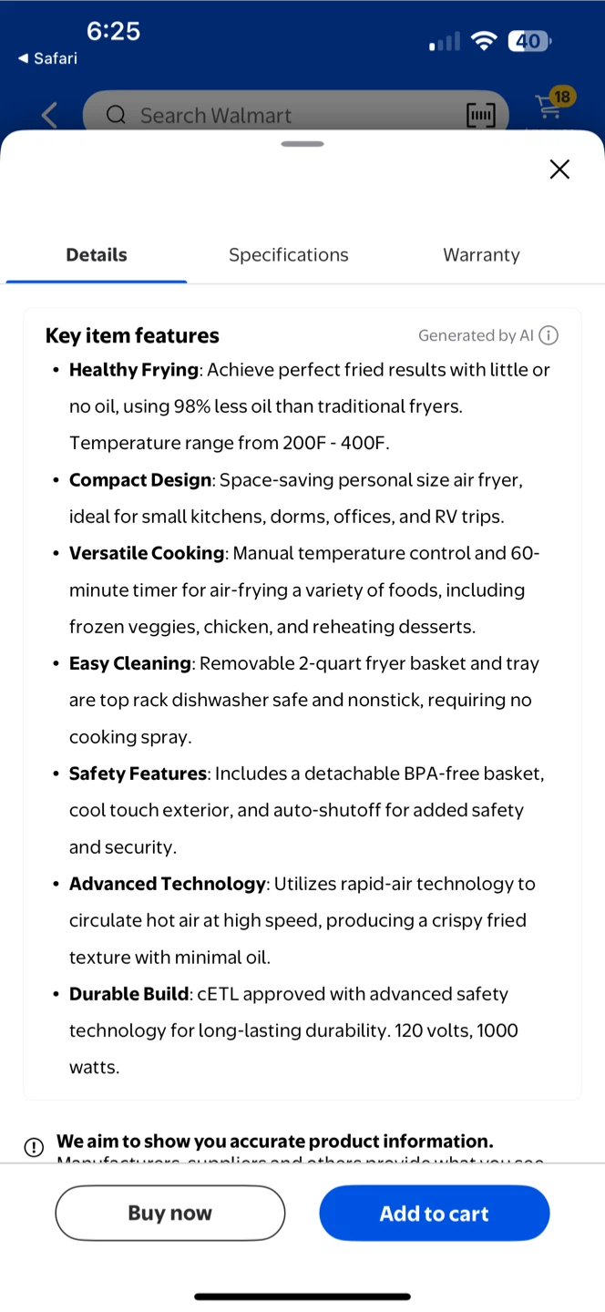 CHEFMAN TurboFry 2-Liter Air Fryer - photo 5