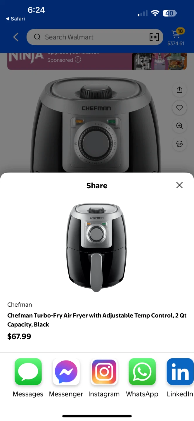 CHEFMAN TurboFry 2-Liter Air Fryer