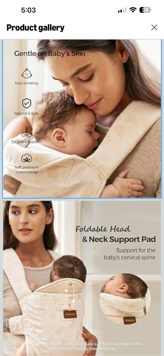 Momcozy WeeSnug Newborn Baby Carrier - Geometry - photo 2