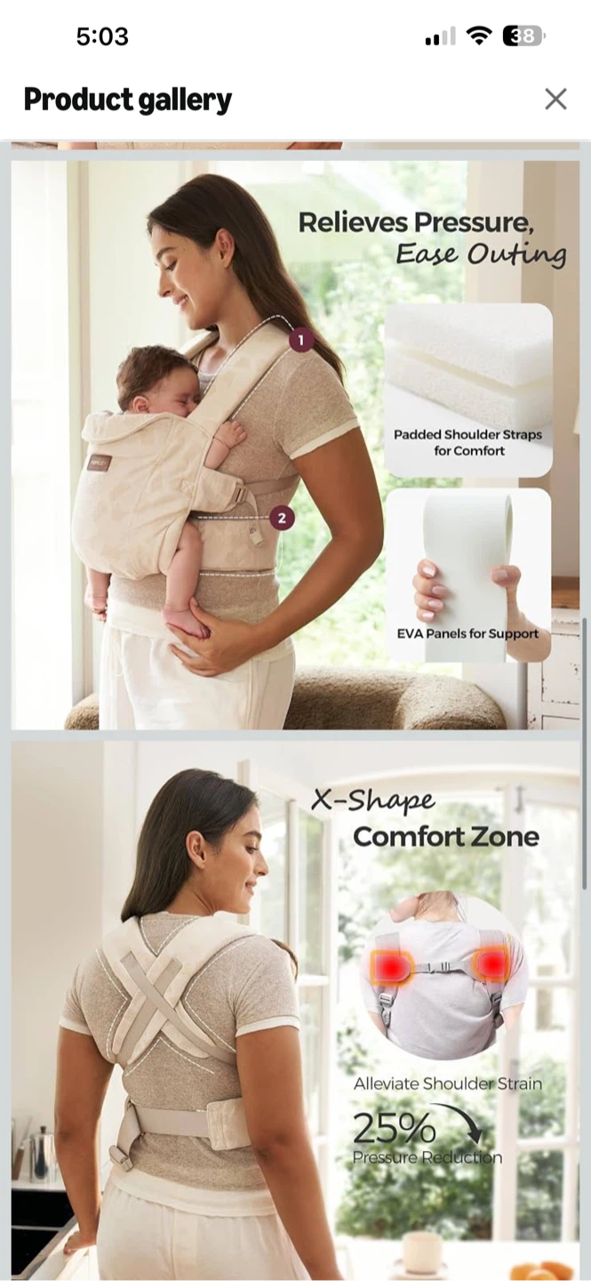 Momcozy WeeSnug Newborn Baby Carrier - Geometry - photo 3