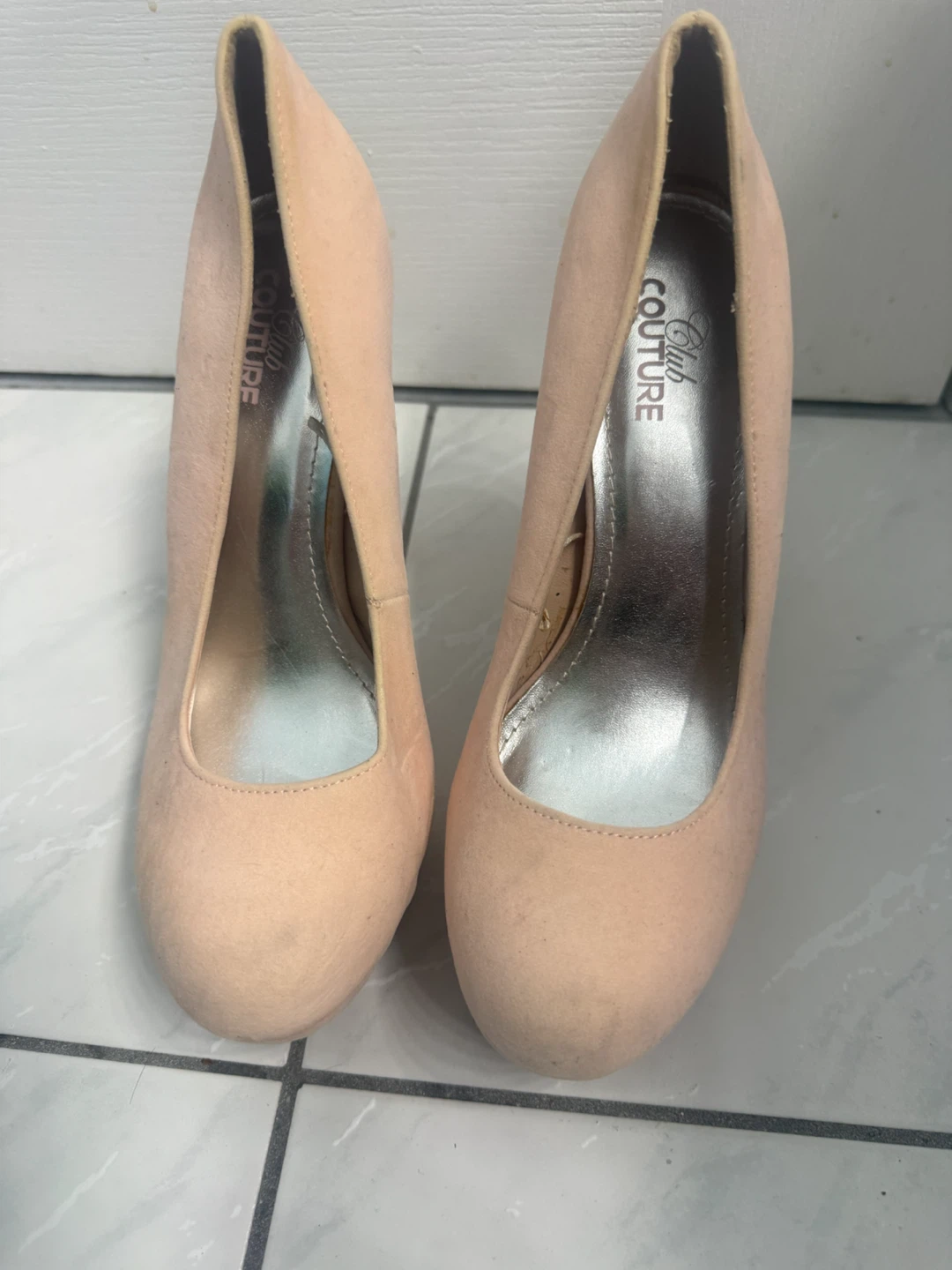 Club Couture Pink Suede Platform Heels - Size 9 / 39 - photo 2