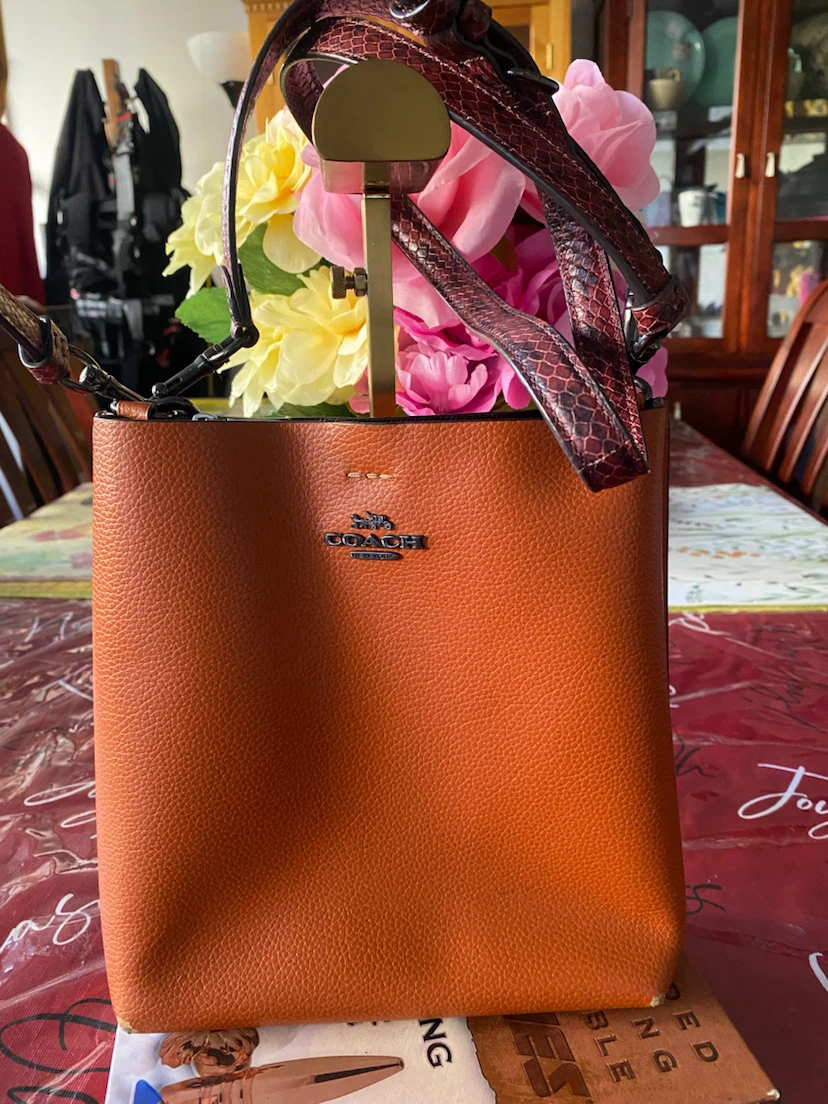 Coach Orange Leather Bucket Bag