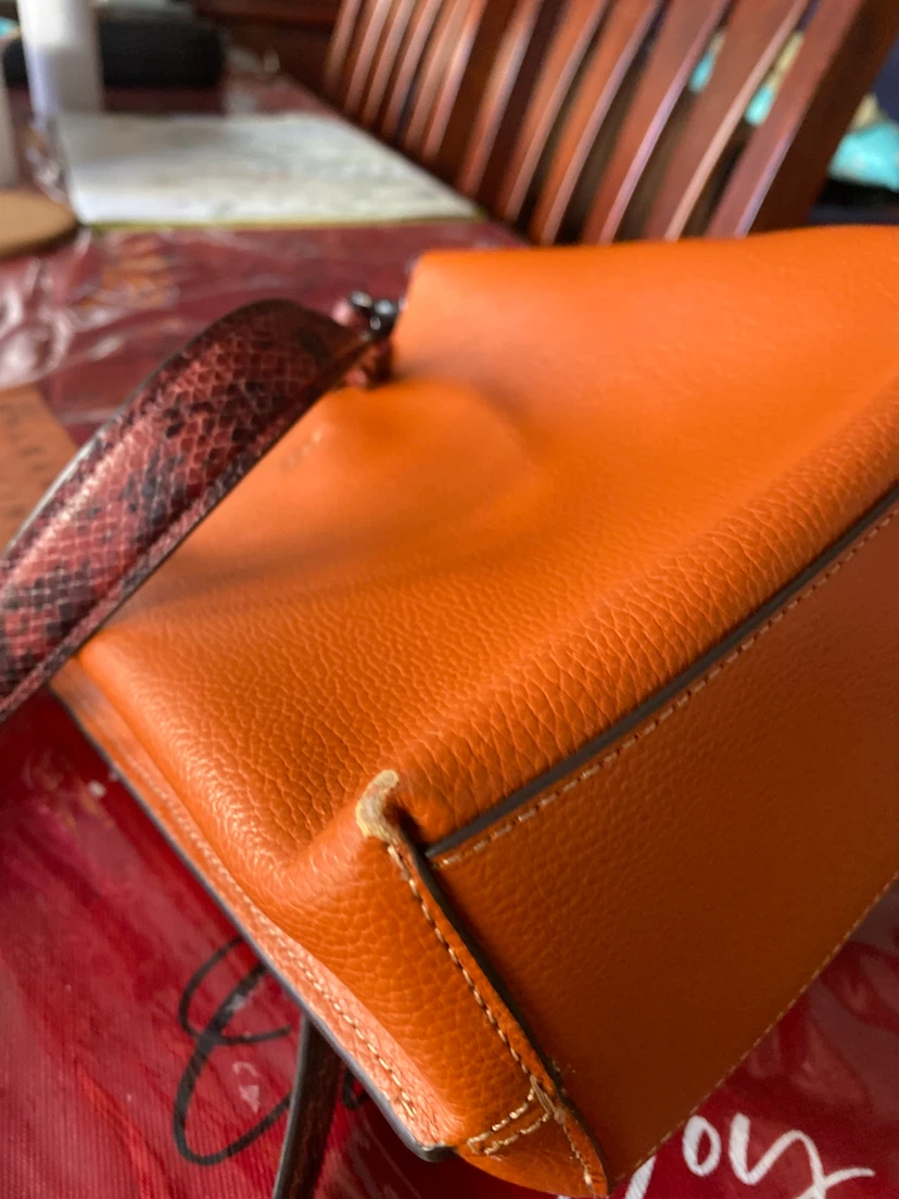 Coach Orange Leather Bucket Bag - photo 5