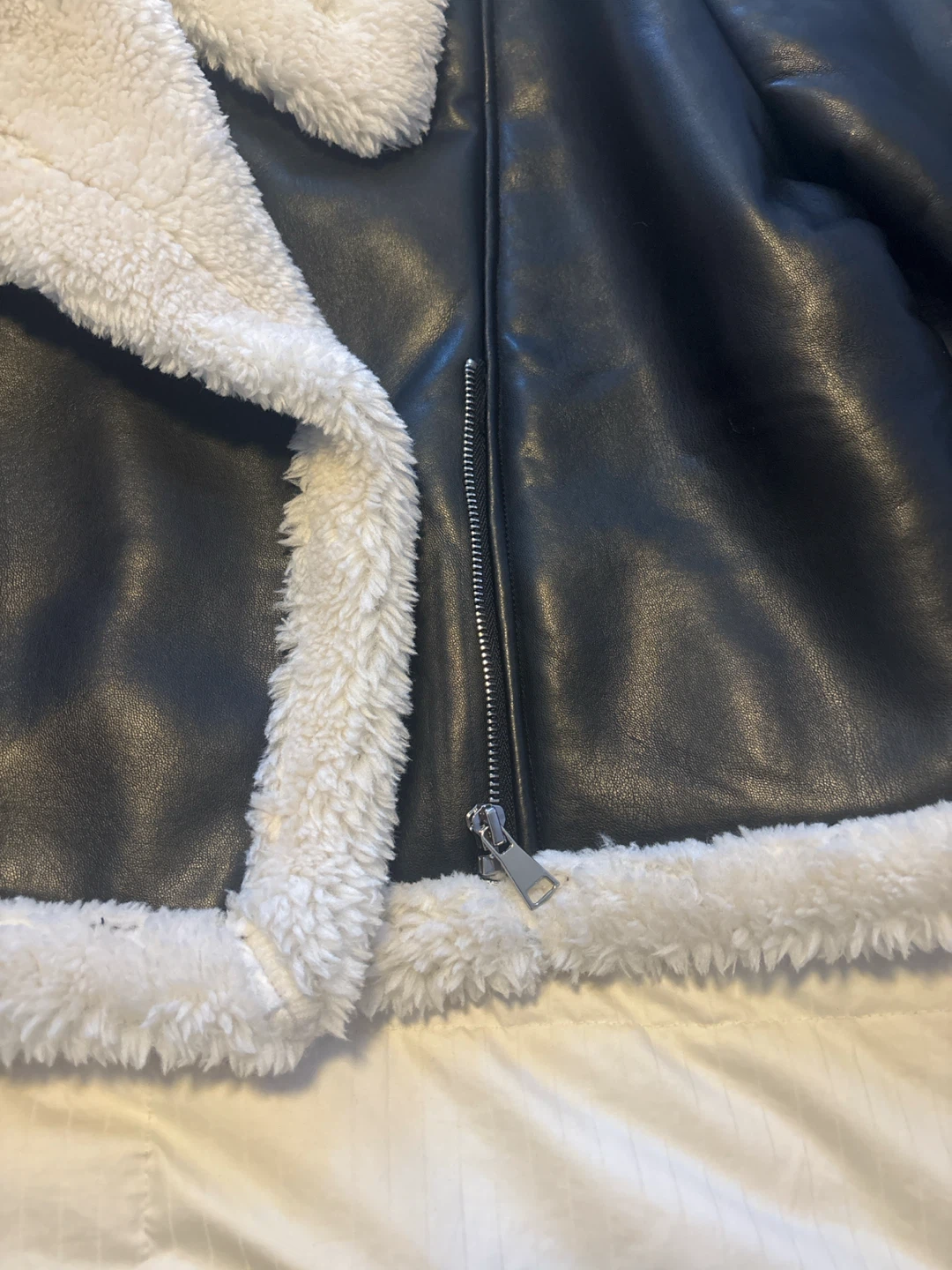 Boohoo Black Faux Leather Aviator Jacket - photo 2
