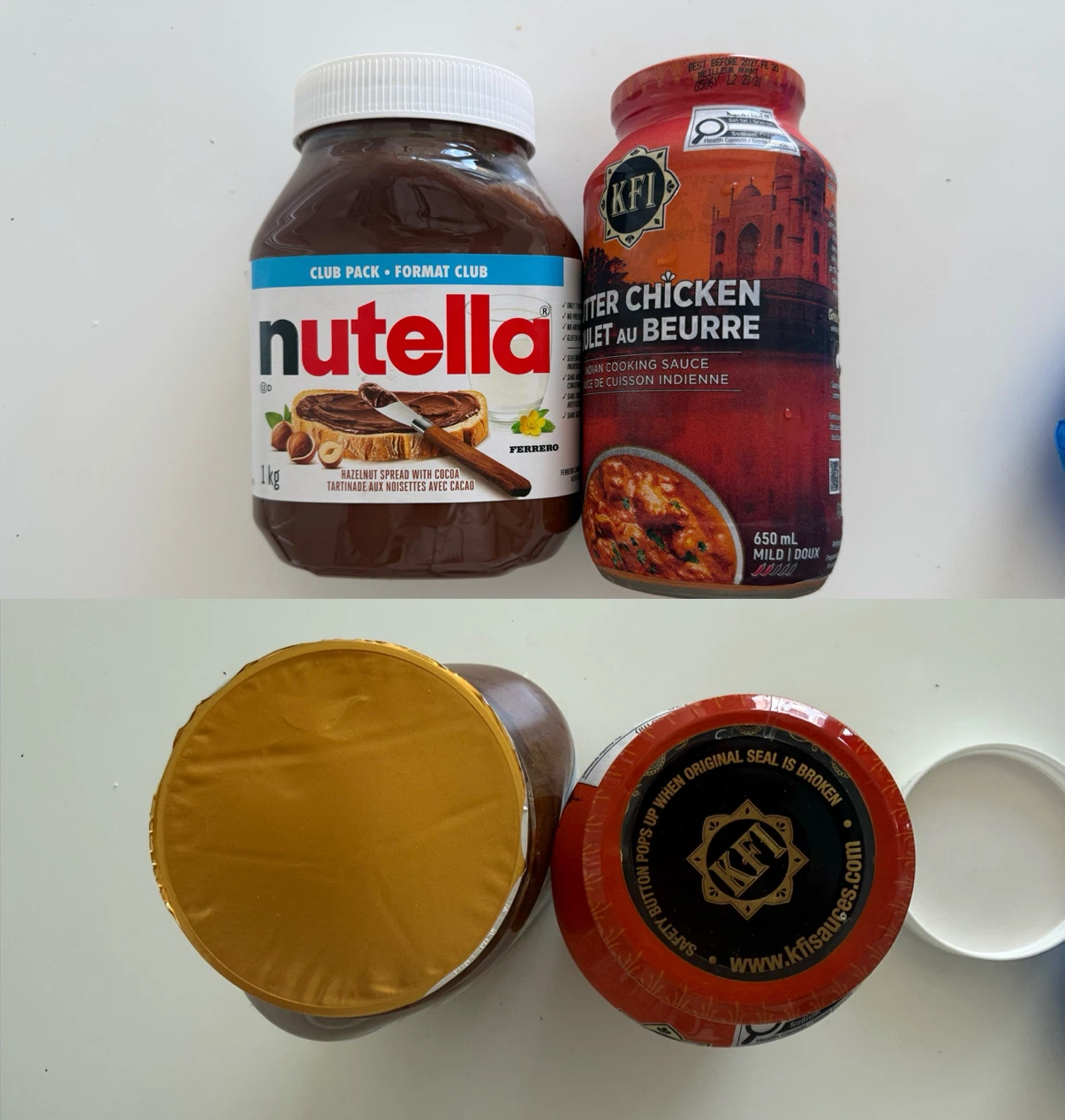 Nutella Hazelnut Spread 1kg & KFI Butter Chicken Sauce 650ml