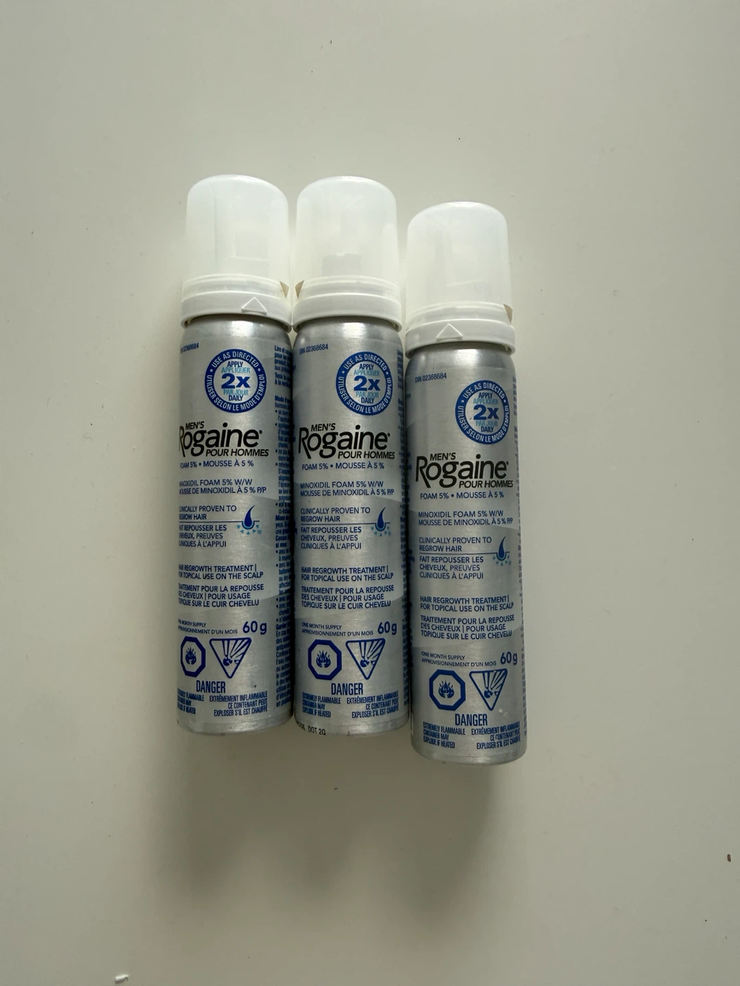 Rogaine Men's Hair Regrowth Foam 5% Minoxidil (3-Pack)