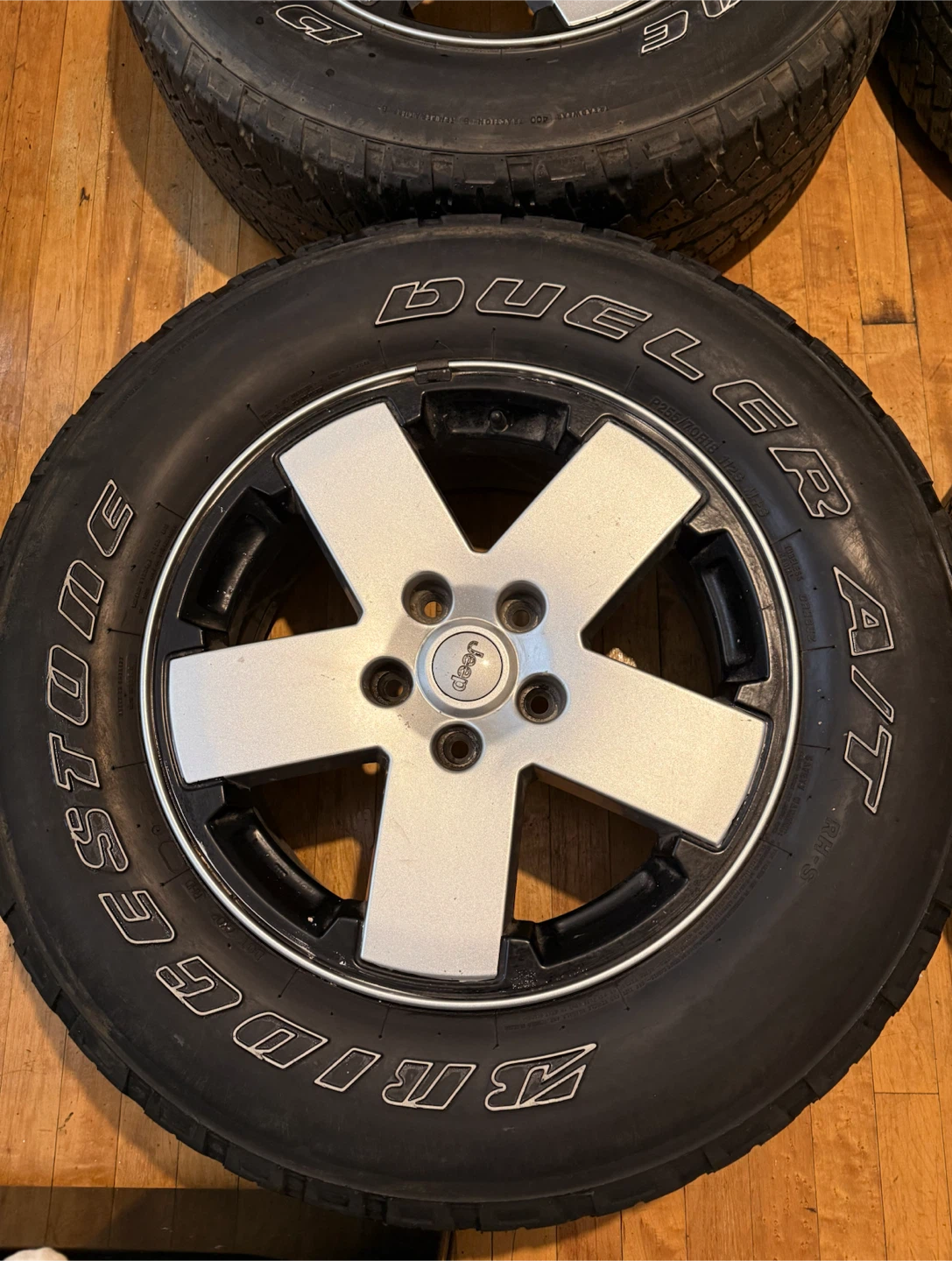 Set of 4 Bridgestone Dueler A/T Tires with Jeep Rims - photo 2