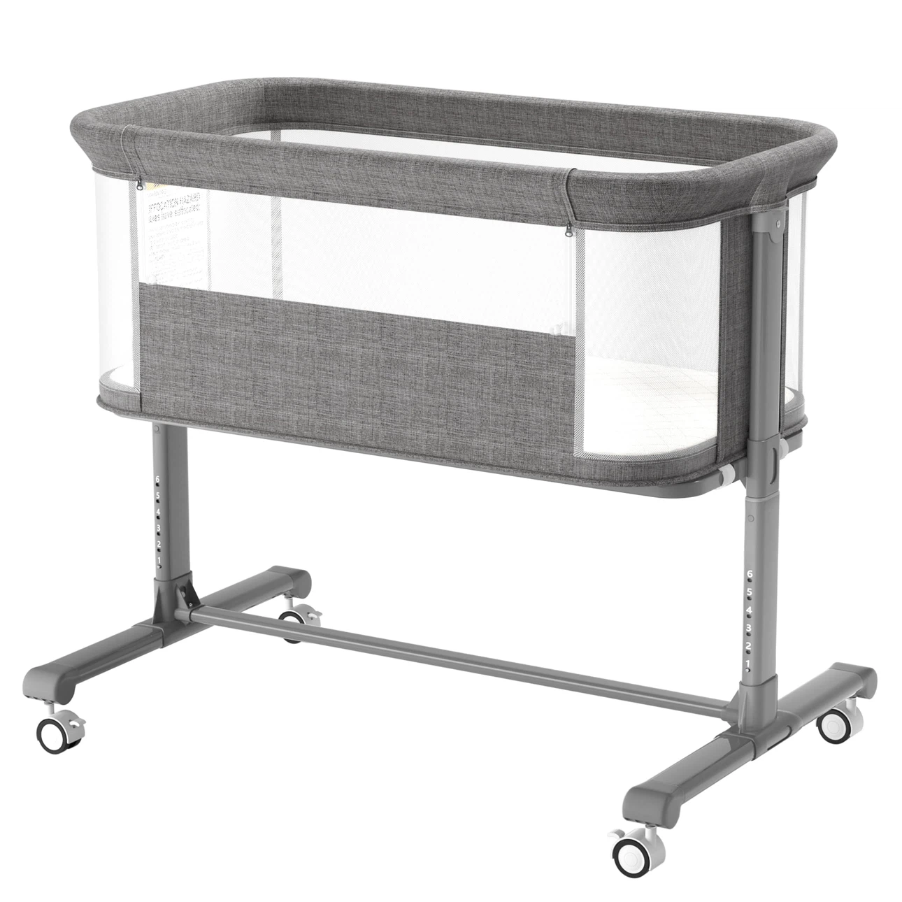Grey Bassinet with Wheels