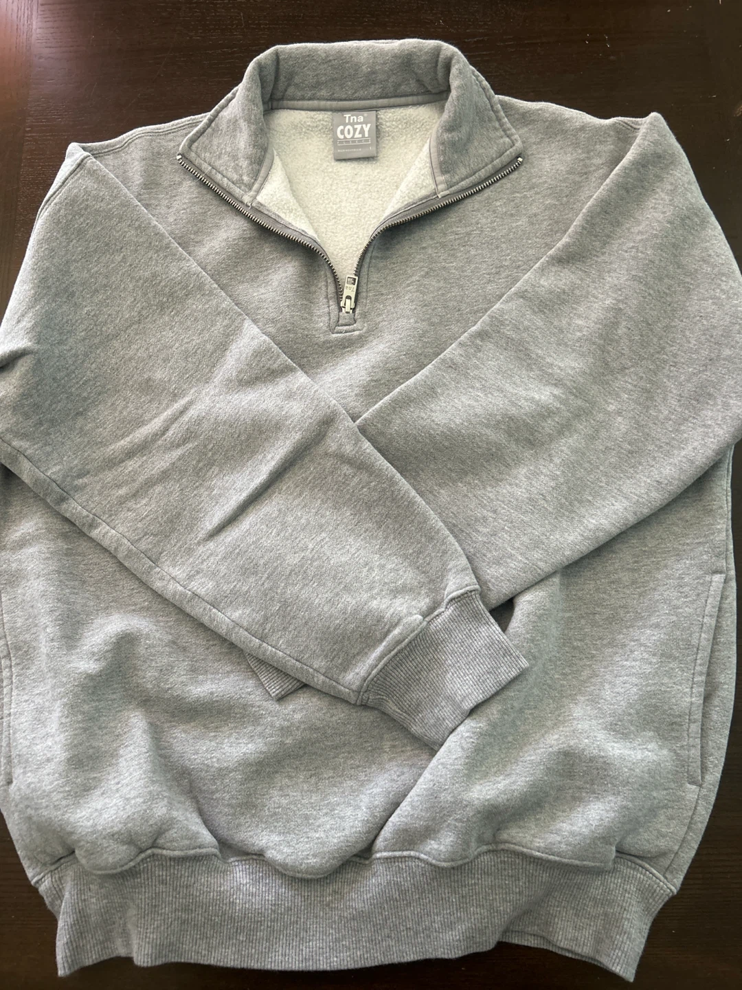 Tna Cozy Fleece 1/4 Zip Sweater - Grey