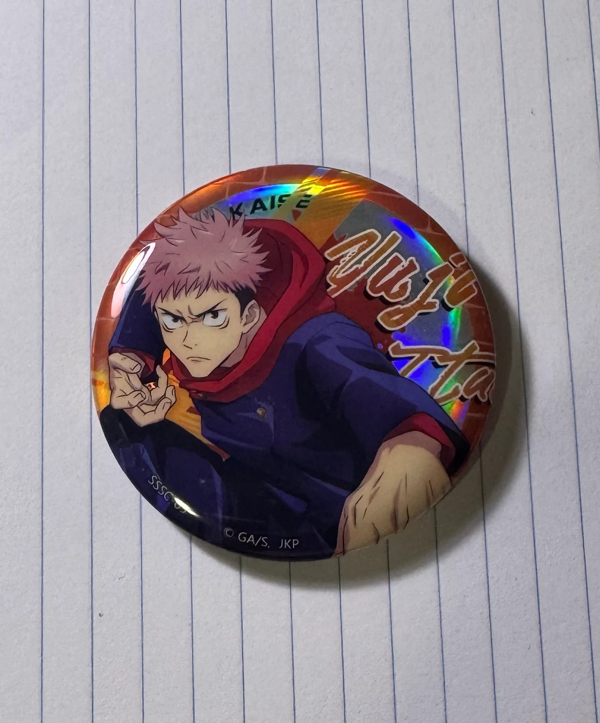 Jujutsu Kaisen Yuji Itadori Anime Button Pins