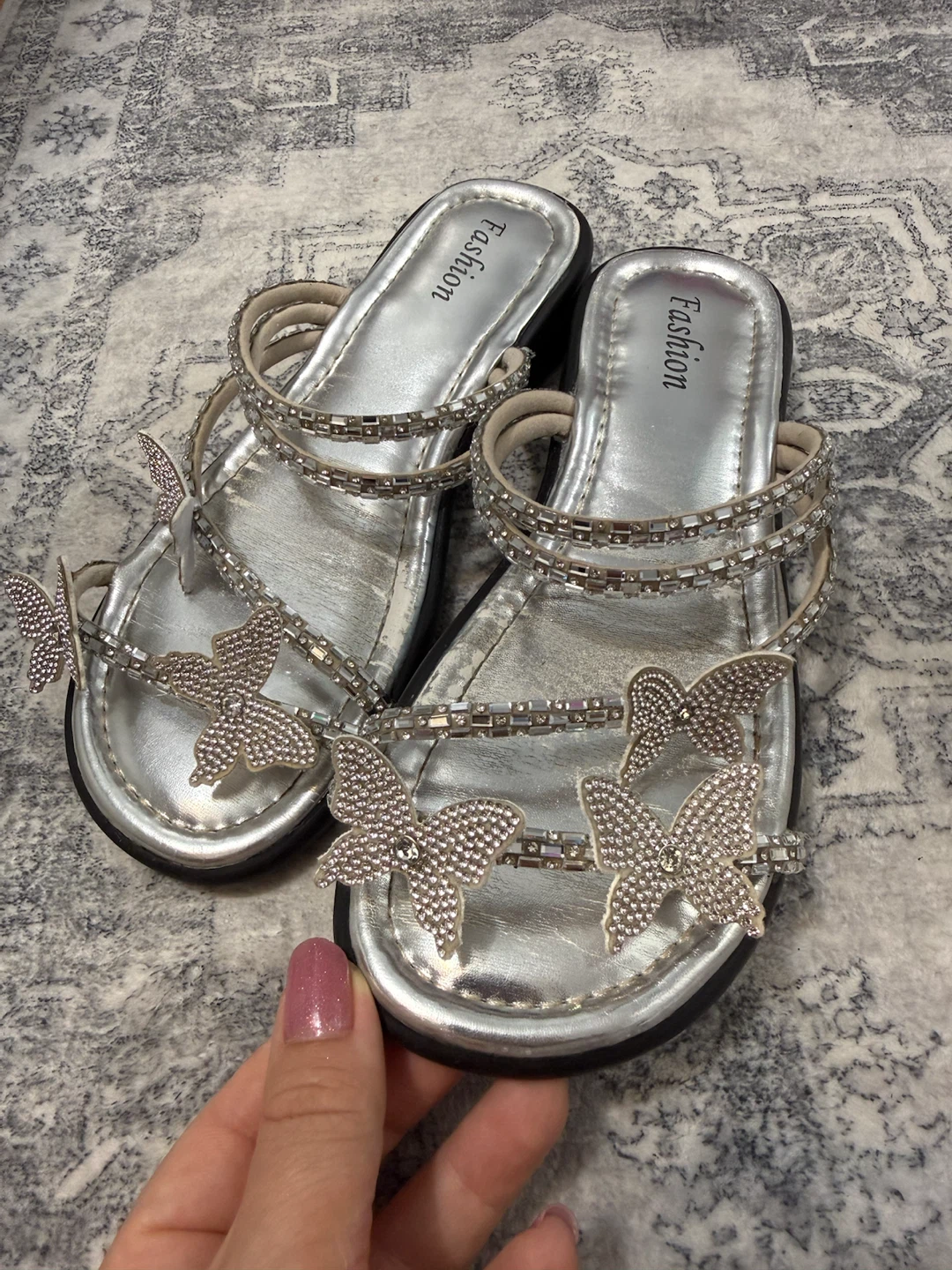 Silver Butterfly Embellished Sandals - photo 2