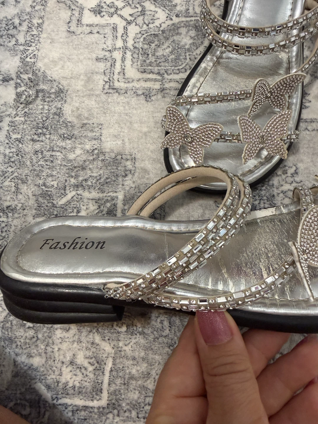 Silver Butterfly Embellished Sandals - photo 5