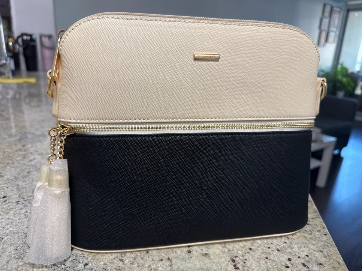 Beige and Black Two-Tone Dome Satchel - photo 4