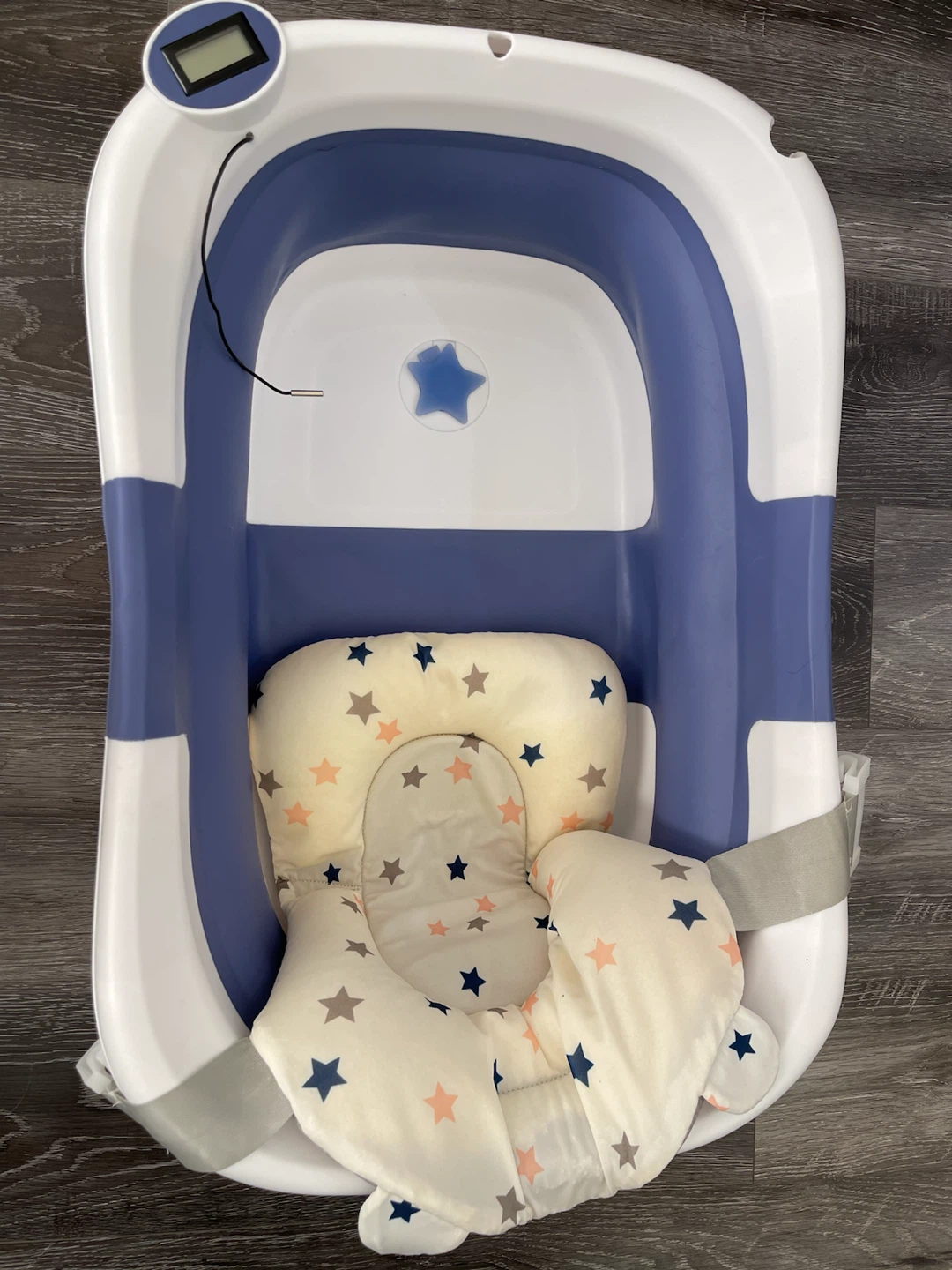 Collapsible Baby Bathtub with Digital Thermometer $15