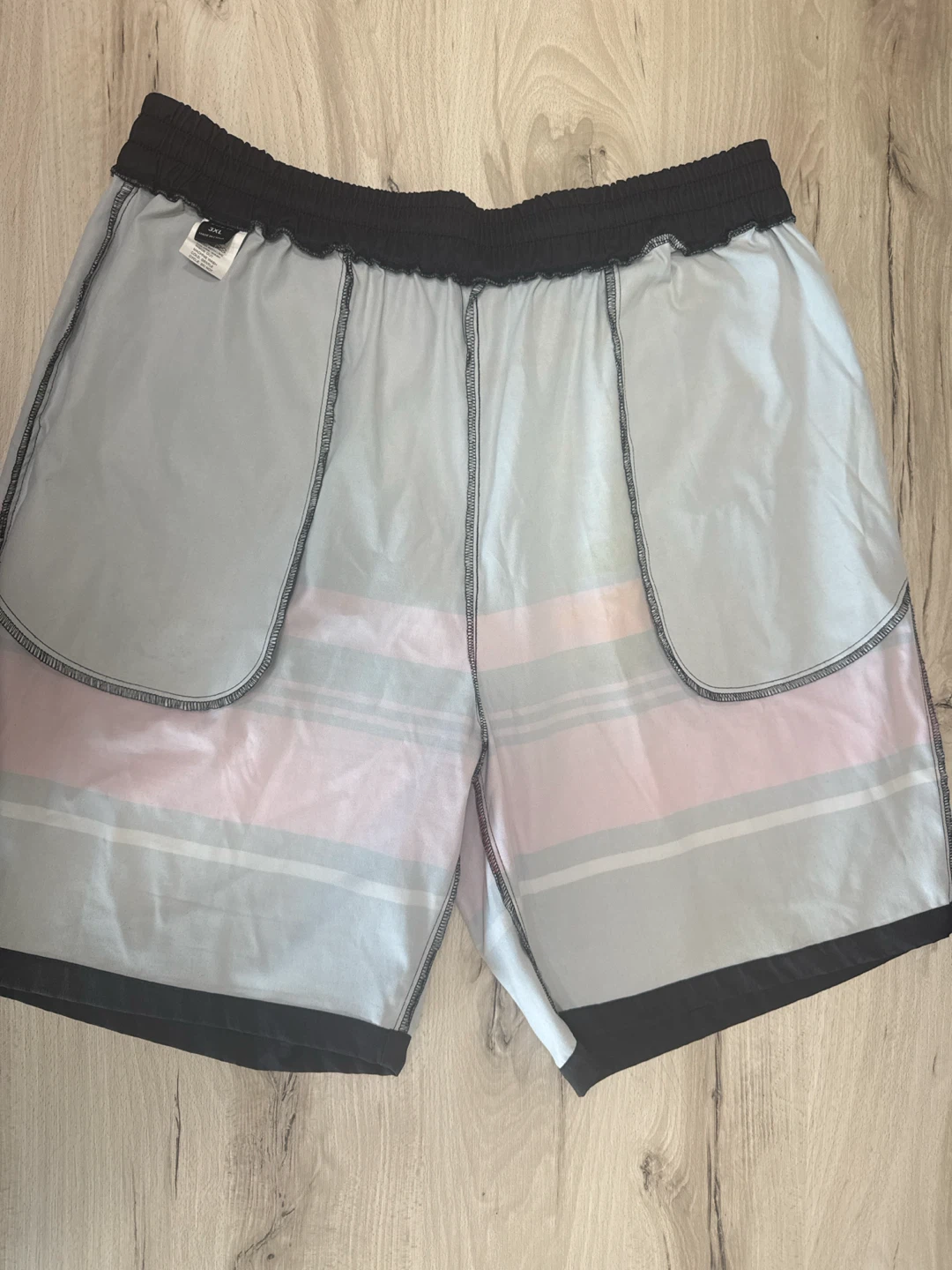 Men's Swim Trunks - Black with Red Stripes - photo 5