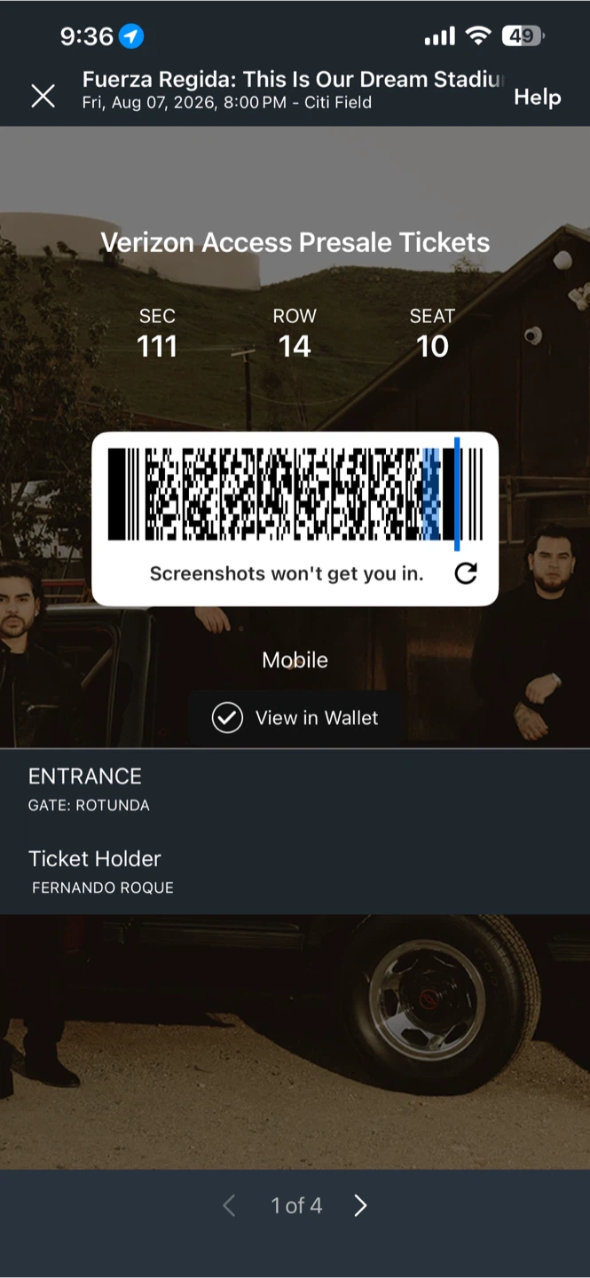 Fuerza Regida Concert Ticket - Aug 7, 2026 - photo 2