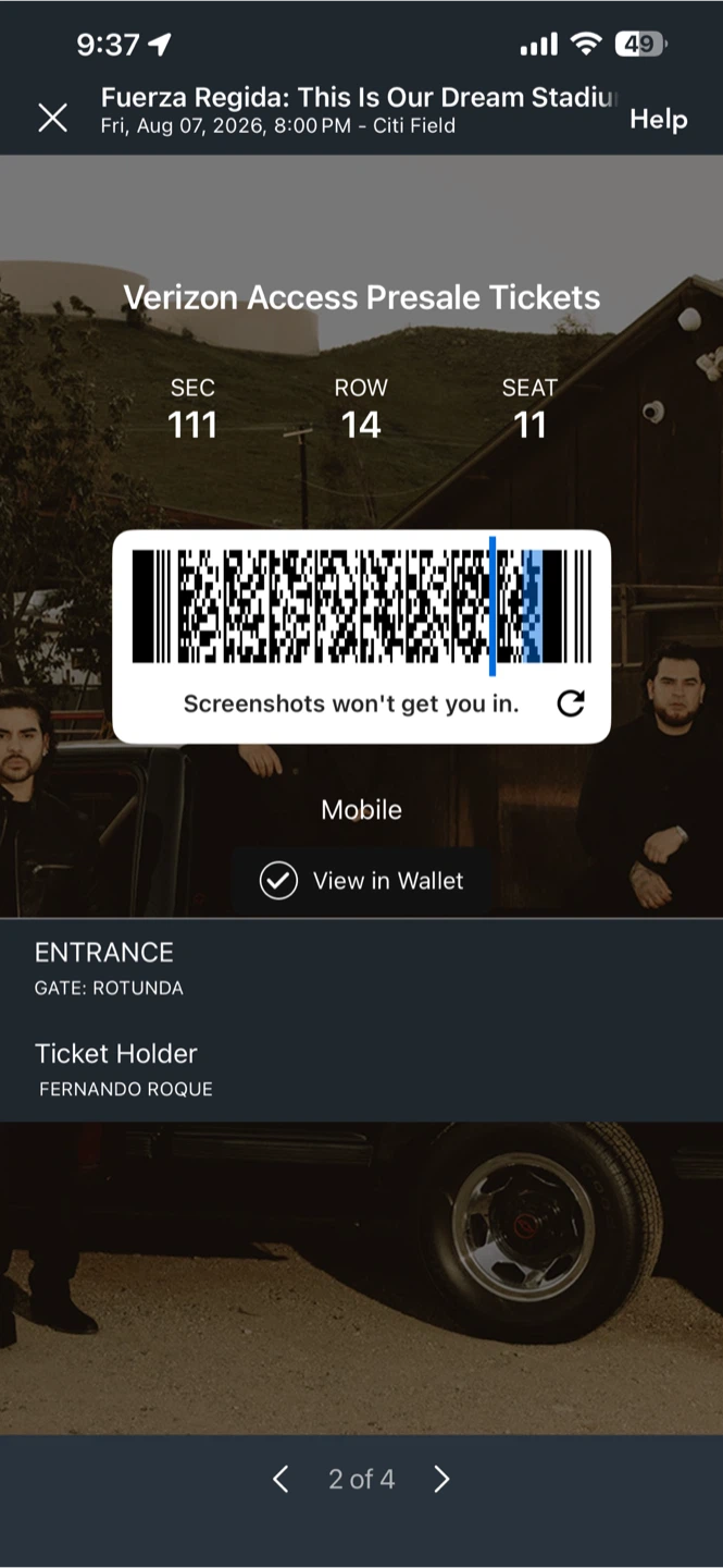 Fuerza Regida Concert Ticket - Aug 7, 2026 - photo 3