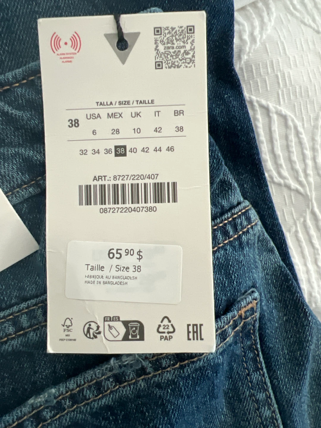 Zara Wide Leg Jeans - Size 38 - photo 2