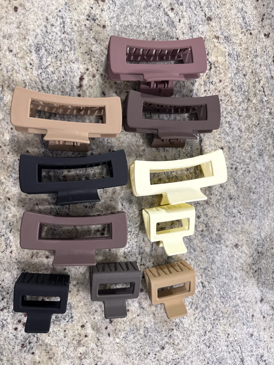 Set of 10 Matte Hair Claw Clips