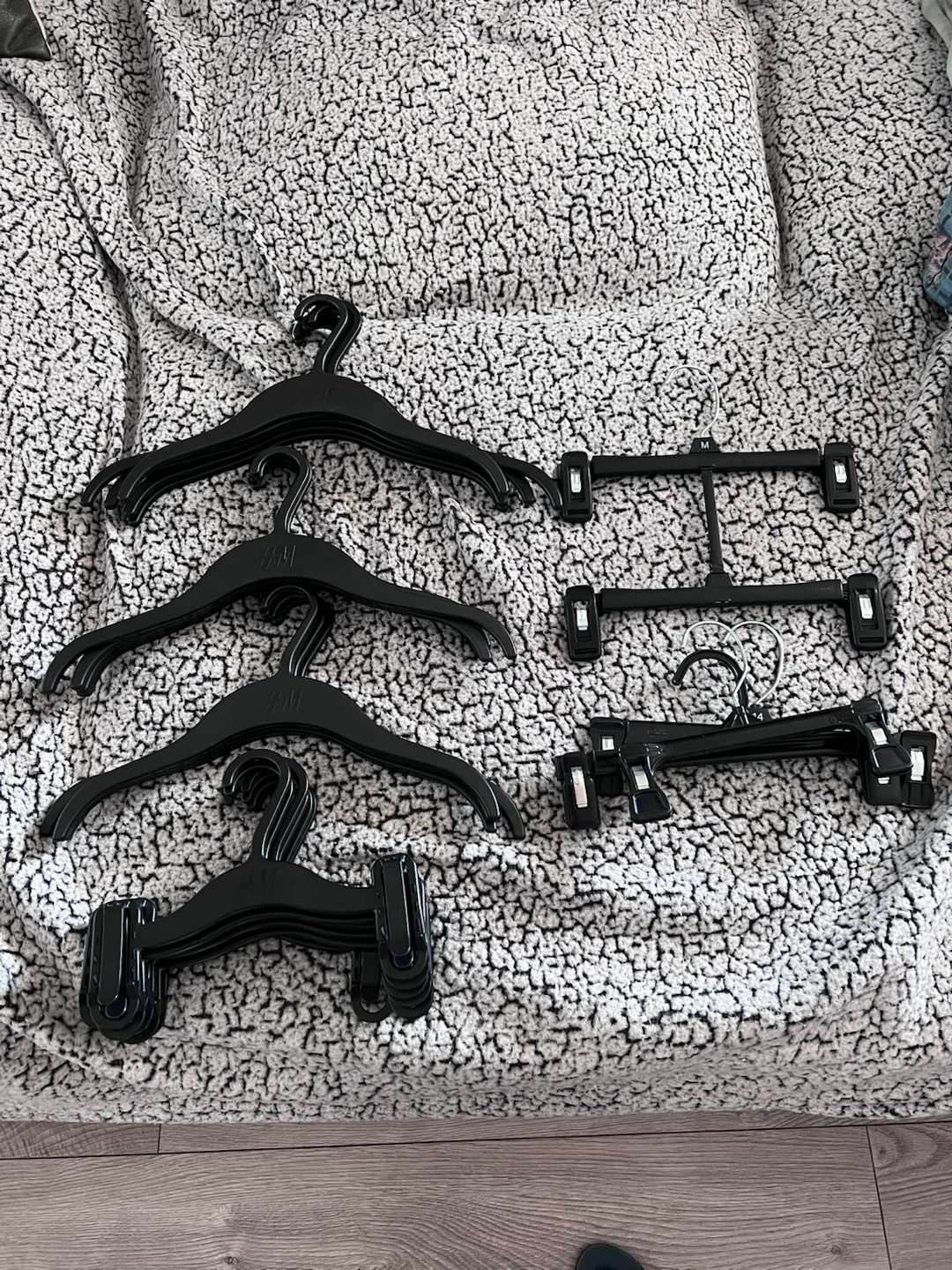 H&M Black Plastic Hangers and Clip Hangers