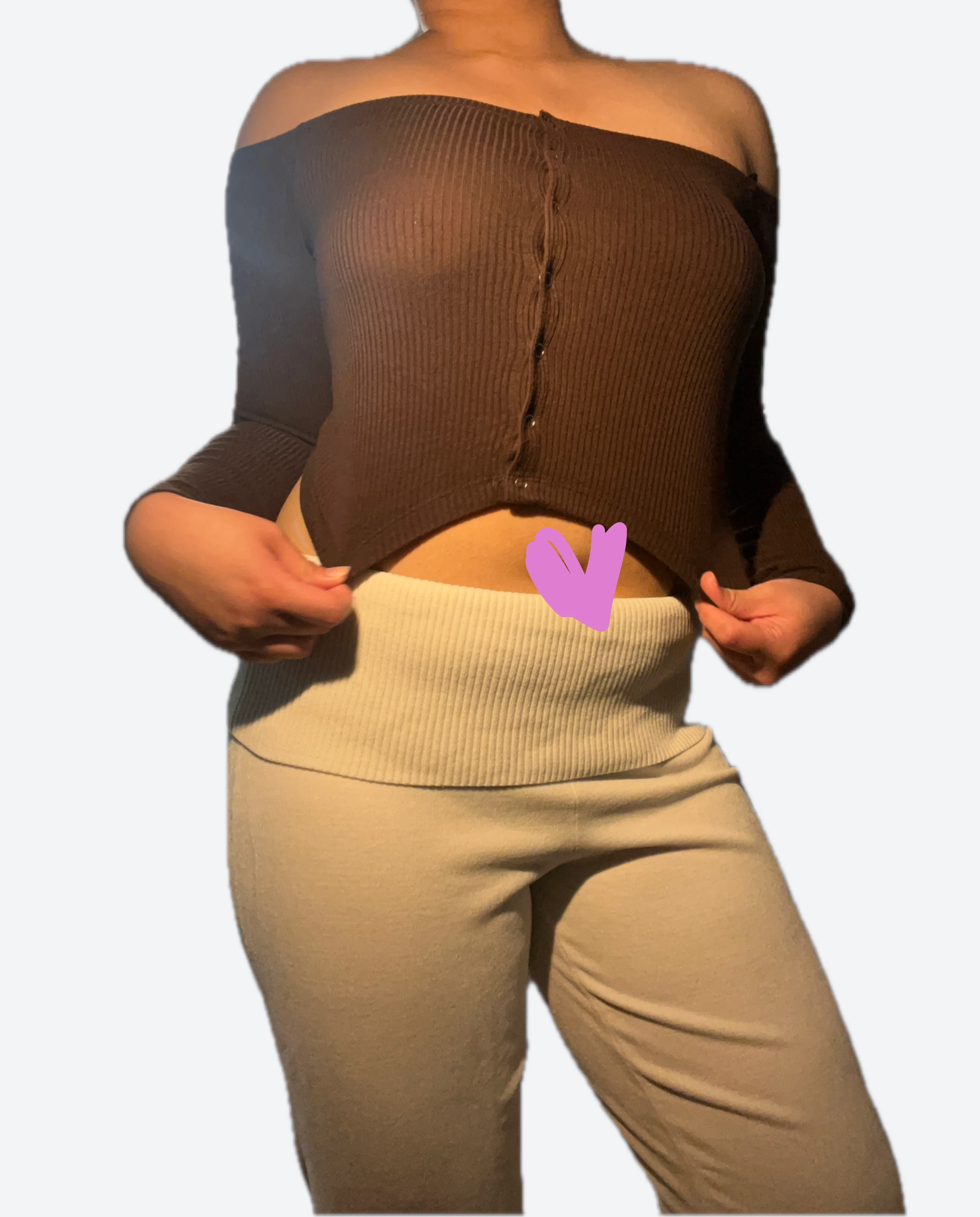 Garage Ribbed Cream Foldover Chenille Pants - photo 5
