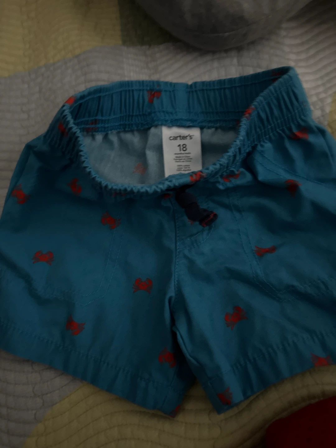 Carter's Blue Crab Swim Trunks Size 18 Months