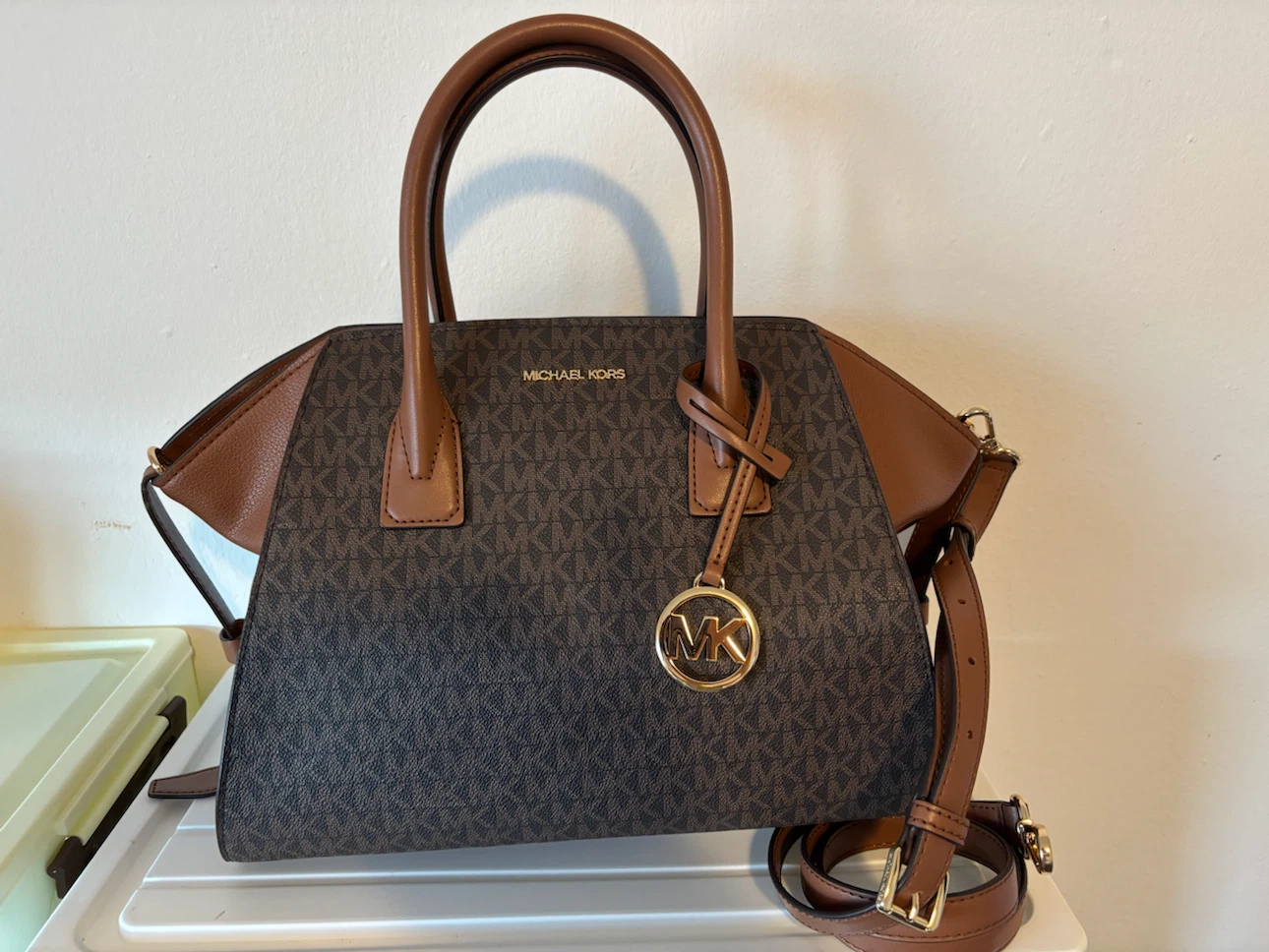 Michael Kors Signature Monogram Satchel Bag