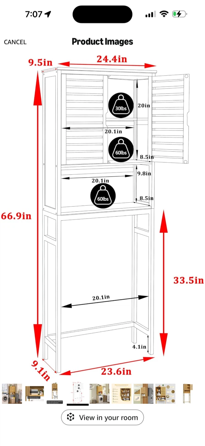 Over-the-Toilet Storage Shelf - photo 3