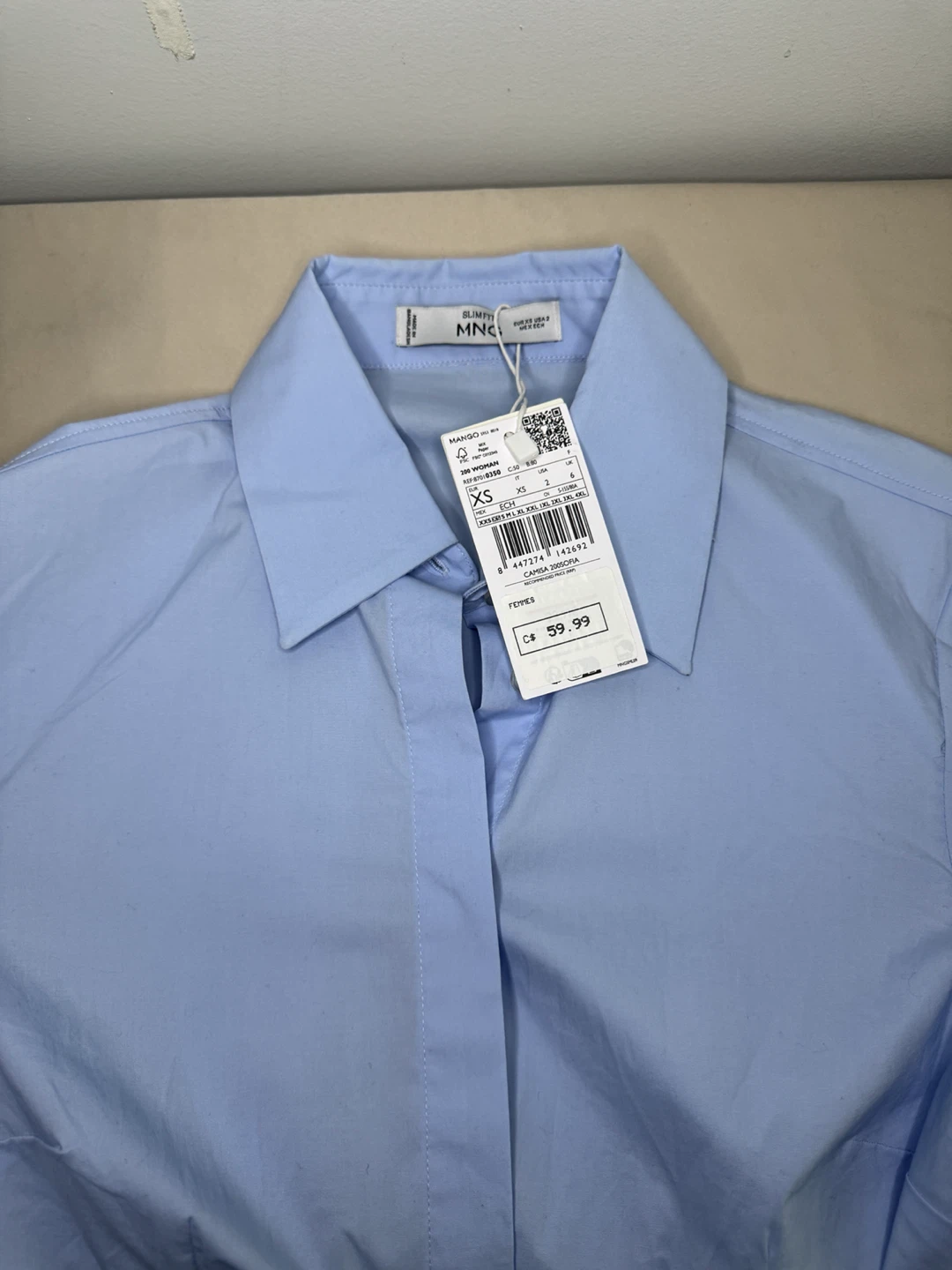 Mango Poplin Women’s Dress Shirt – XS – Brand New with Tags