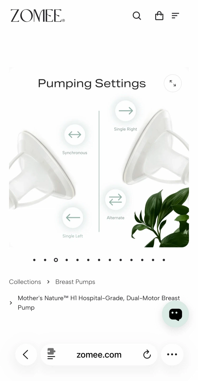 Zomee Mother's Nature H1 Hospital-Grade Dual-Motor Breast Pump - photo 5